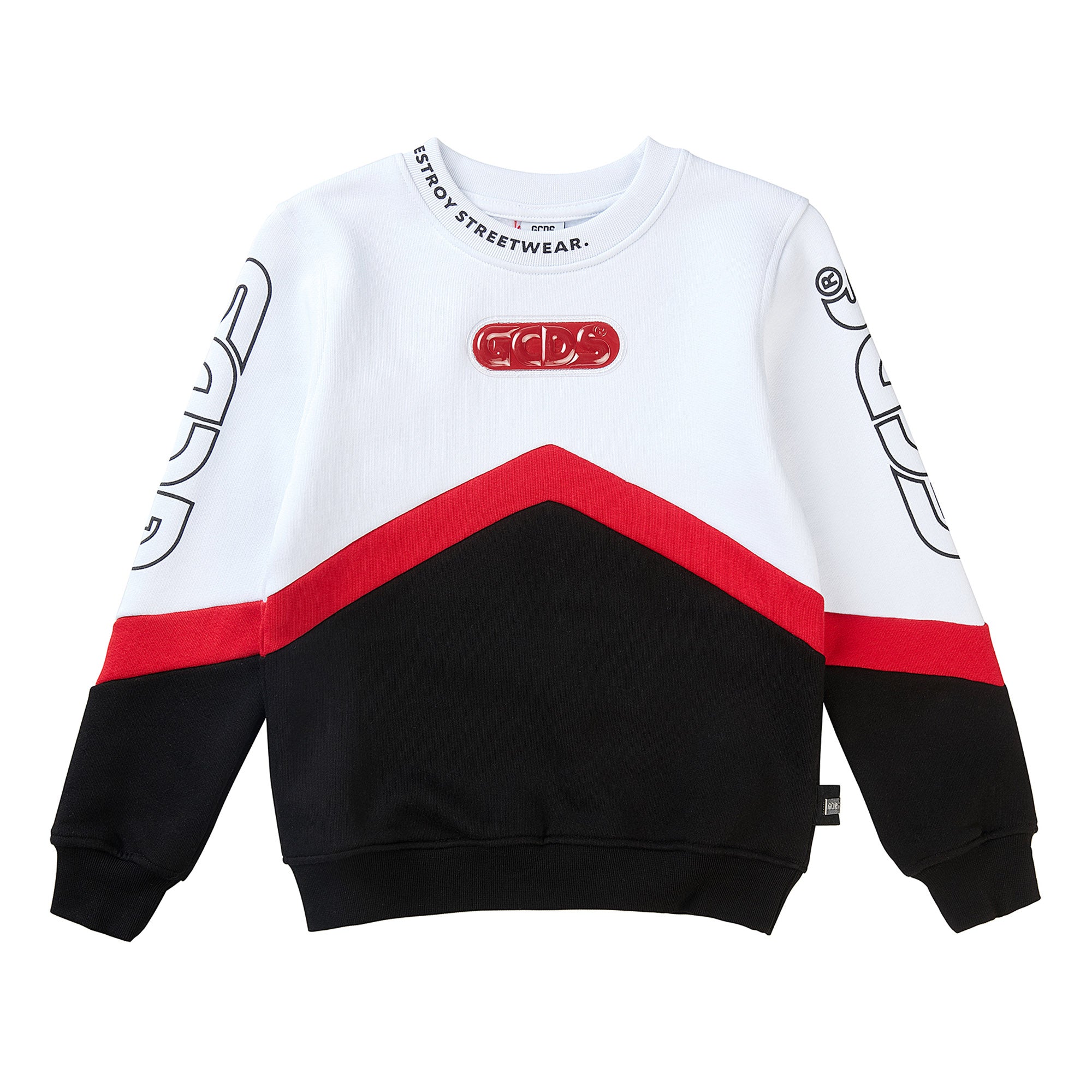 Boys White & Black Logo Cotton Sweatshirt