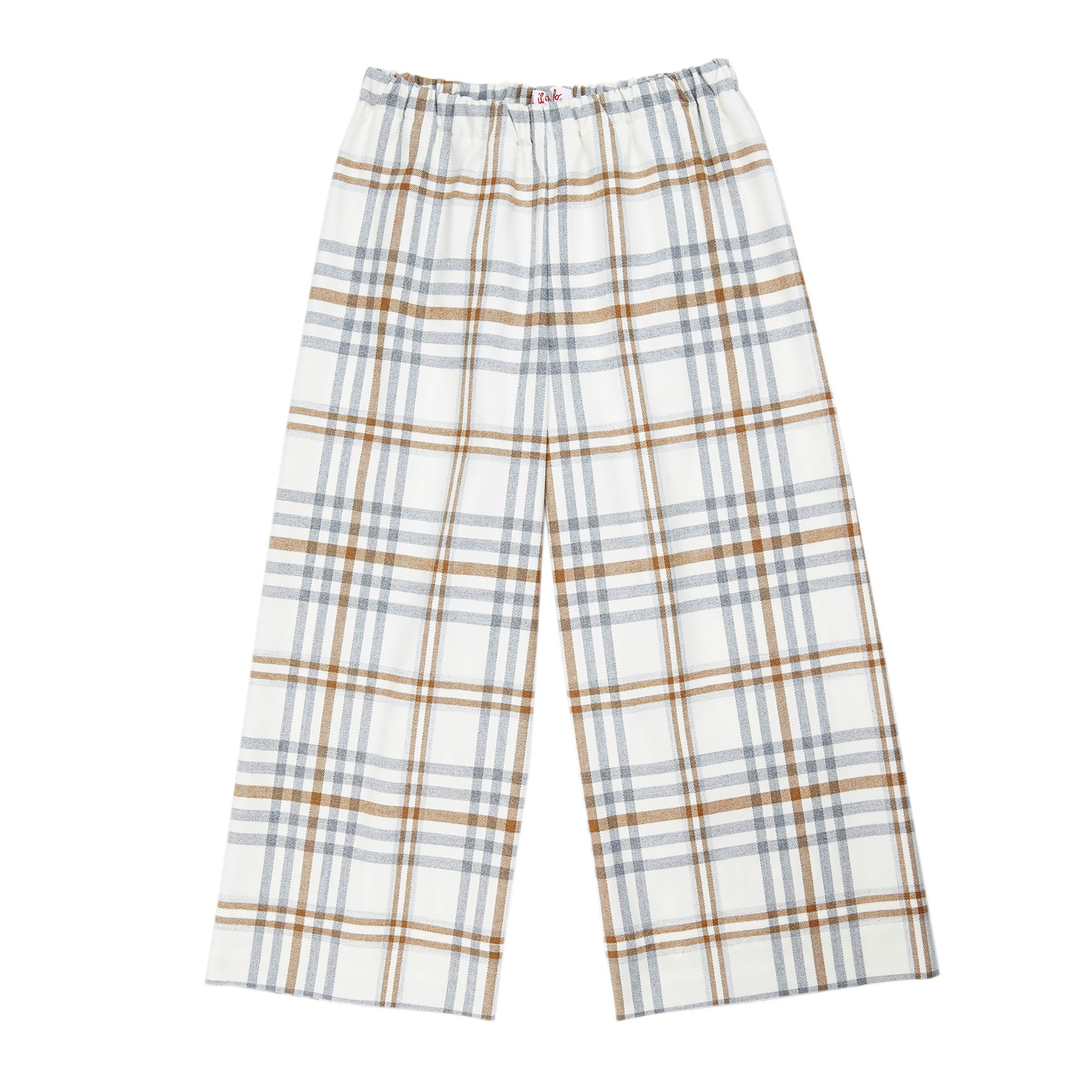 Girls Beige Check Trousers