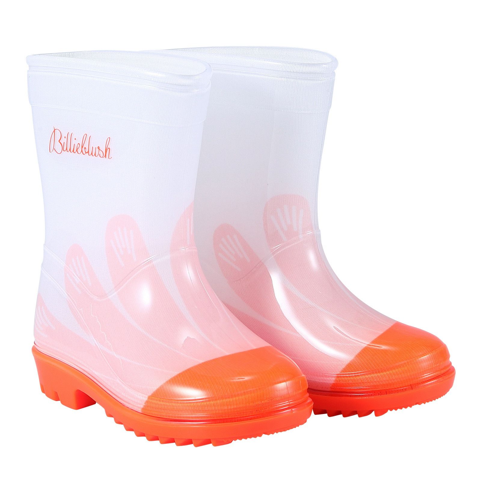 Girls Orange Transparent Boots - CÉMAROSE | Children's Fashion Store - 1