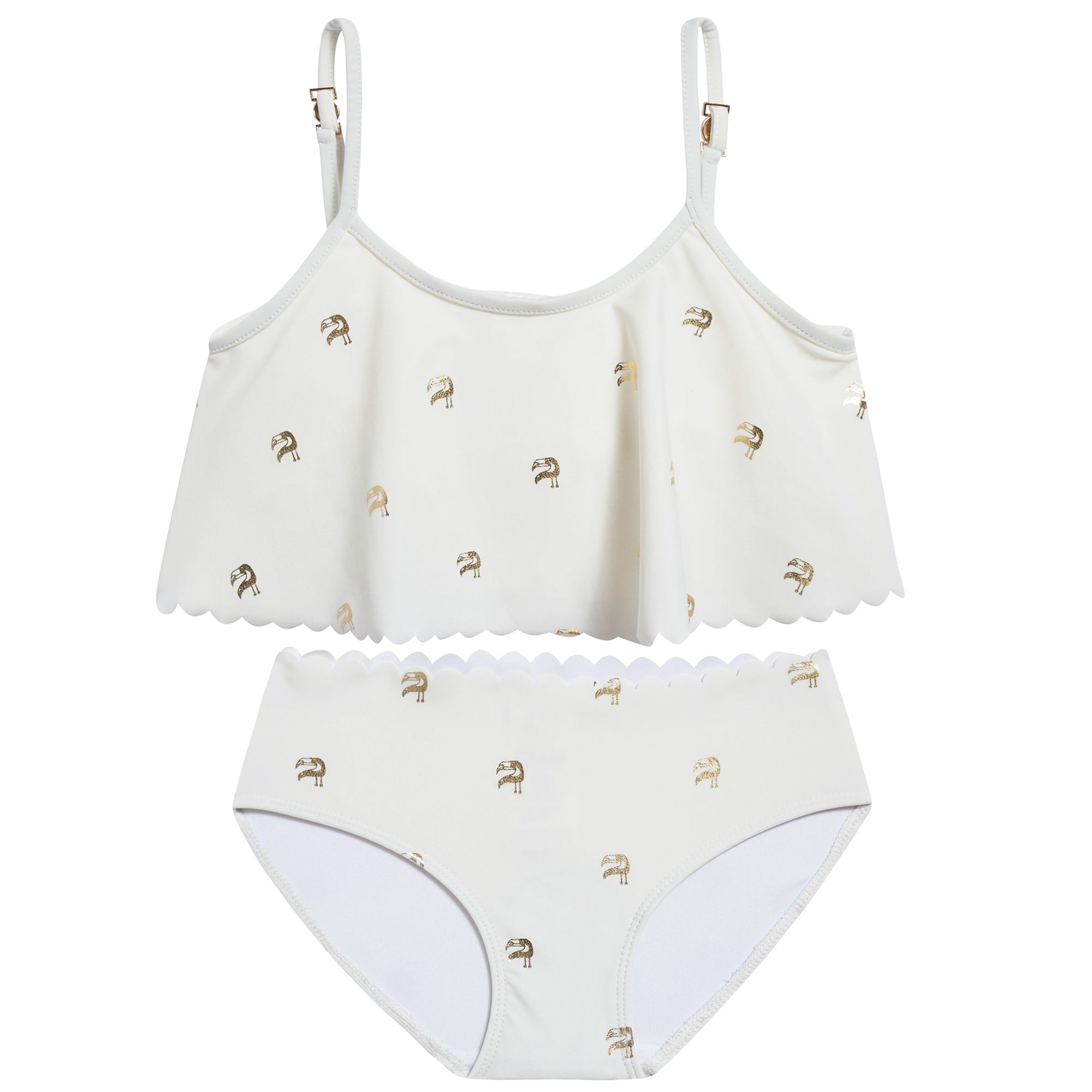 Girls Off White Polyamide Swimwear