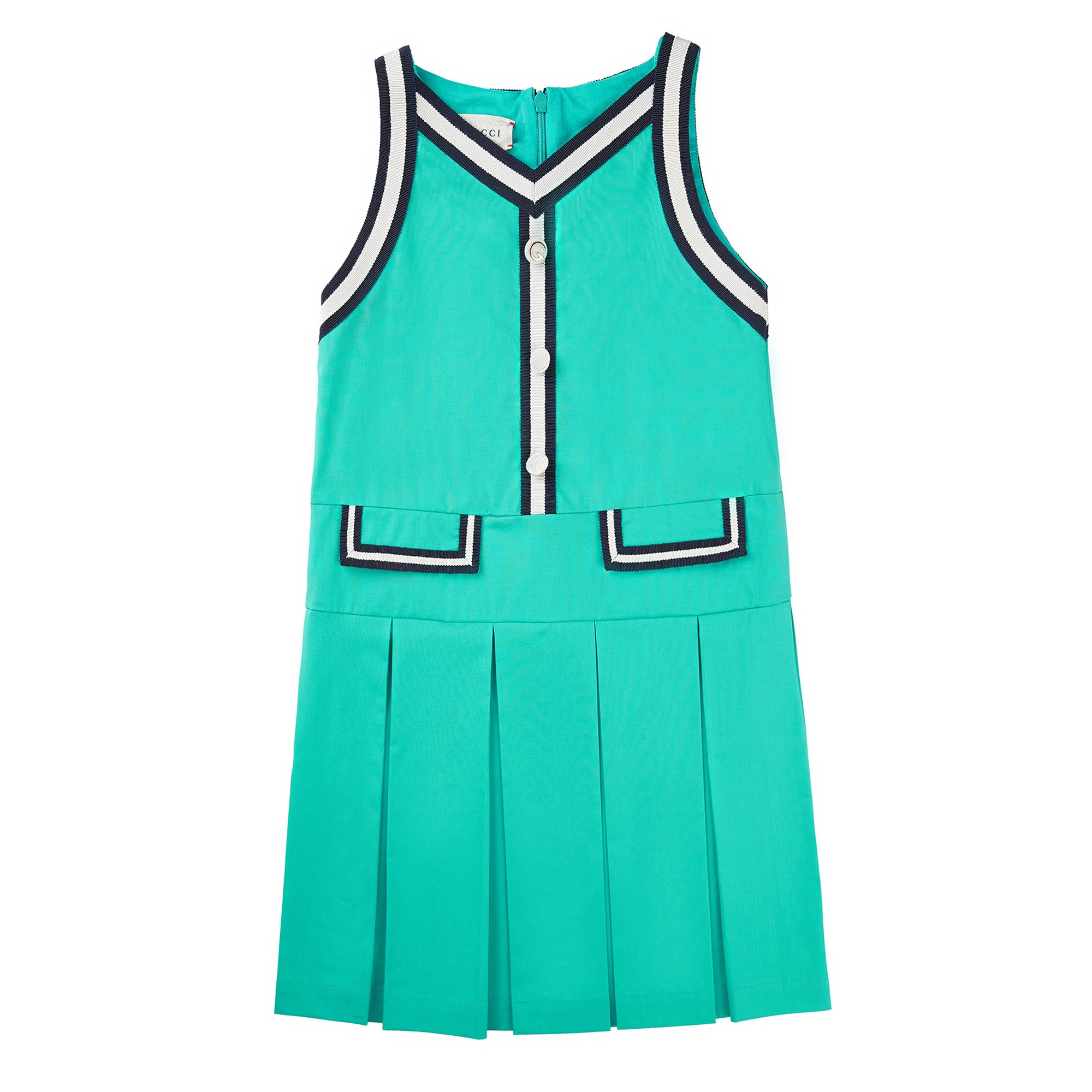 Girls Green Cotton Dress