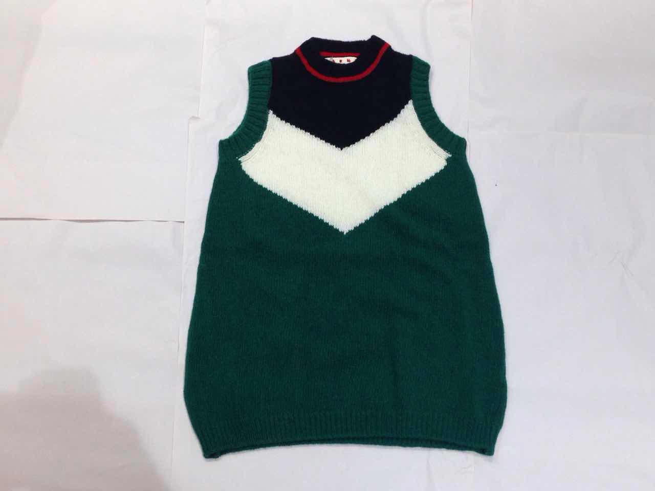 Girls Dark Green Wool Dress