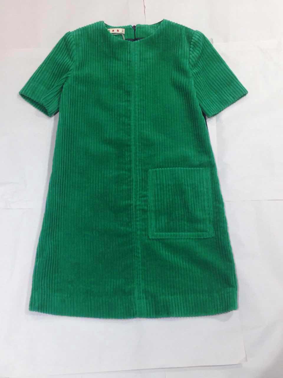 Girls Bright Green Wool Dress