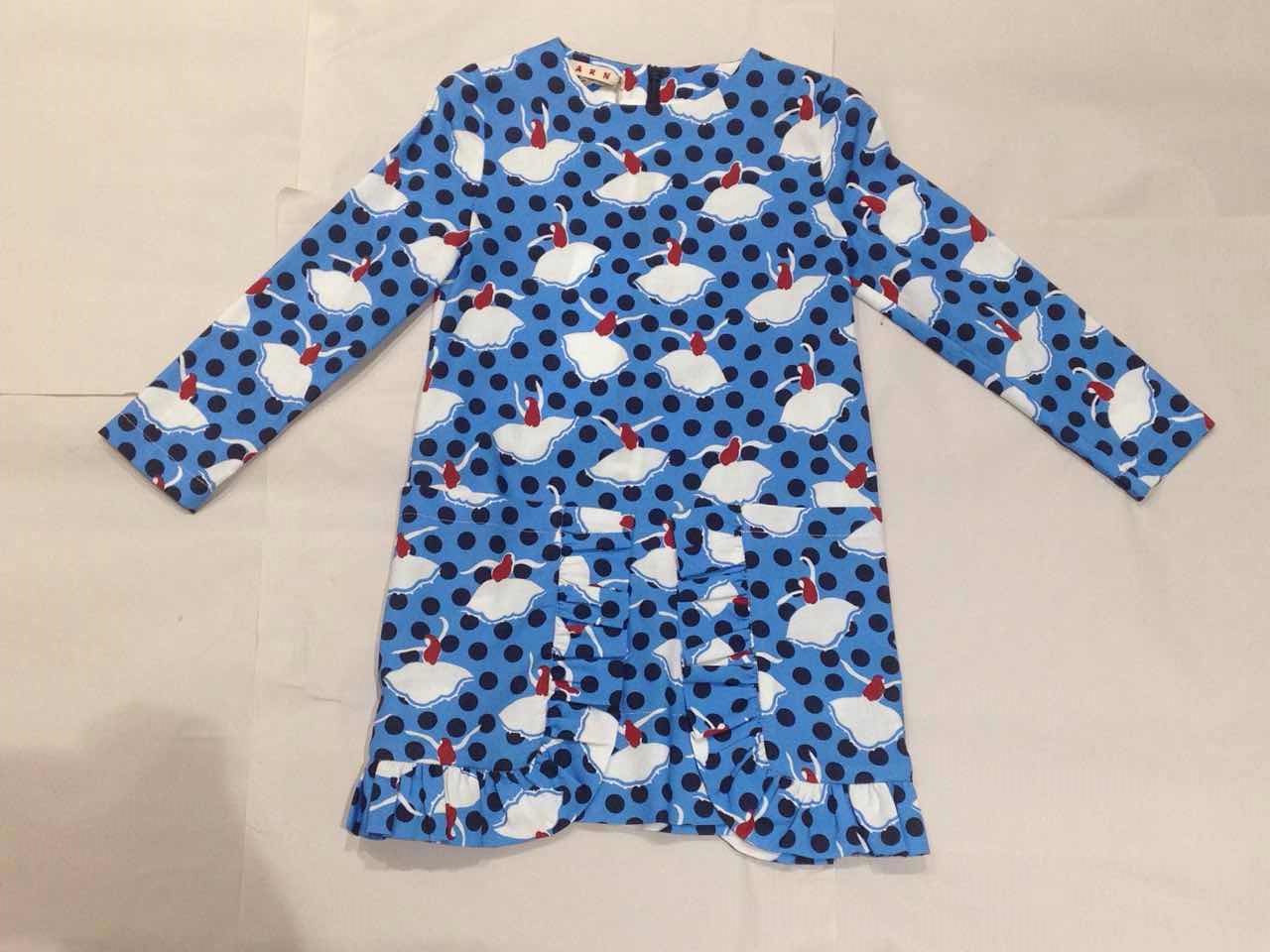 Girls Blue Dancer Printed Dress