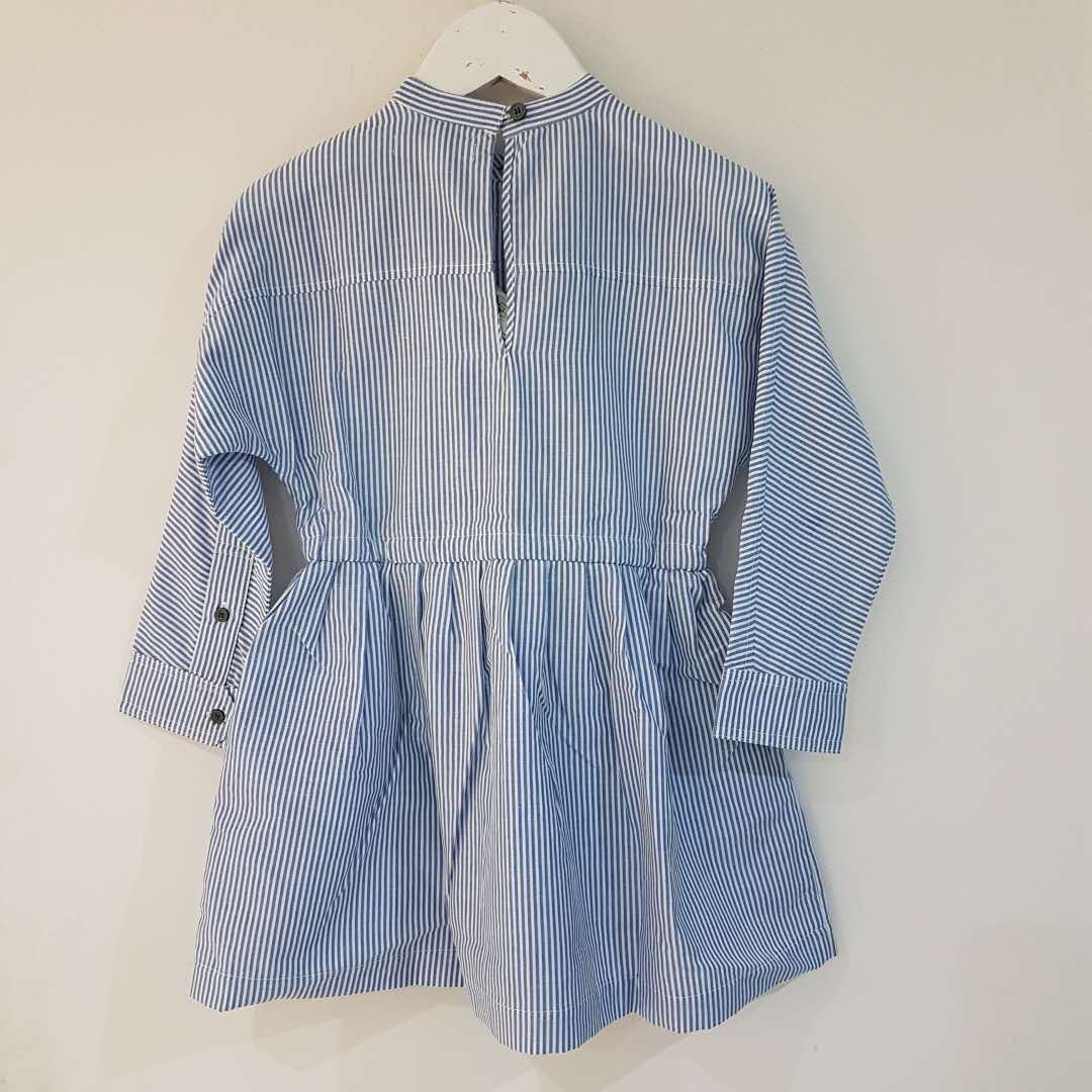 Girls Pale Blue Cotton Dress