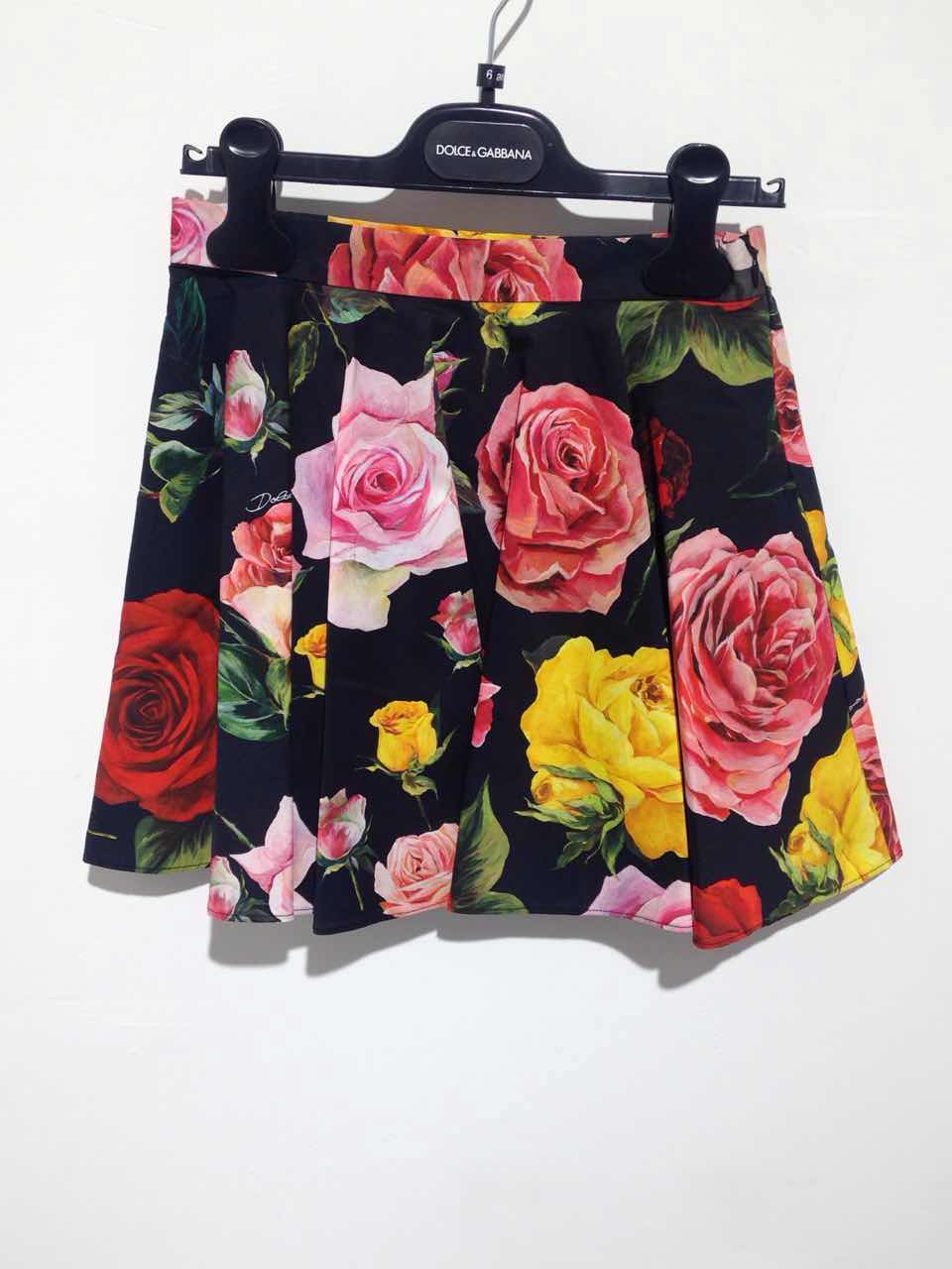 Girls Black Rose Cotton Skirt