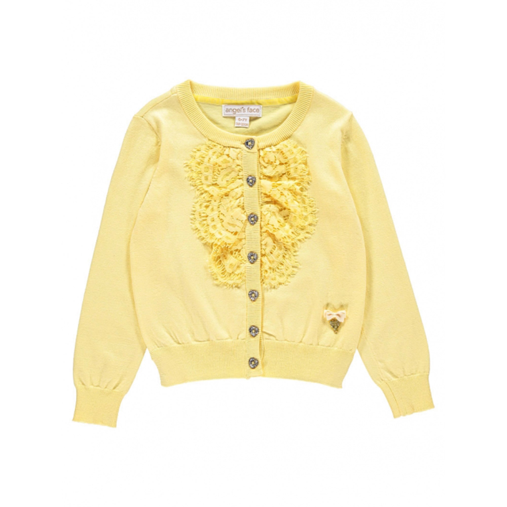Girls Yellow Cotton Cardigan