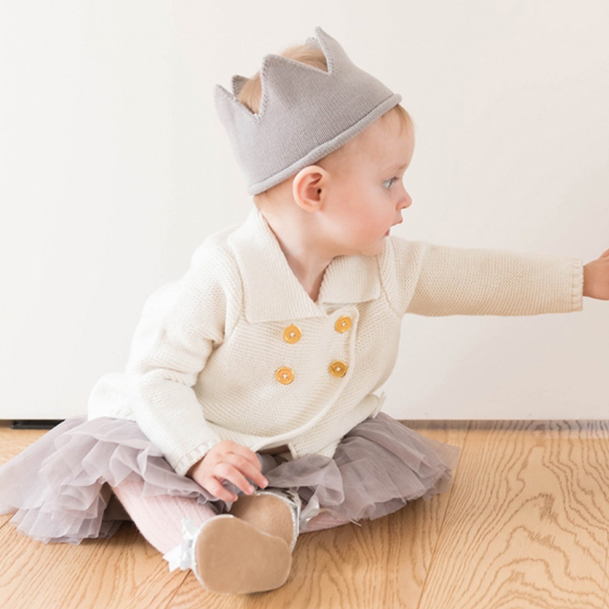 Baby White Cotton Cardigan