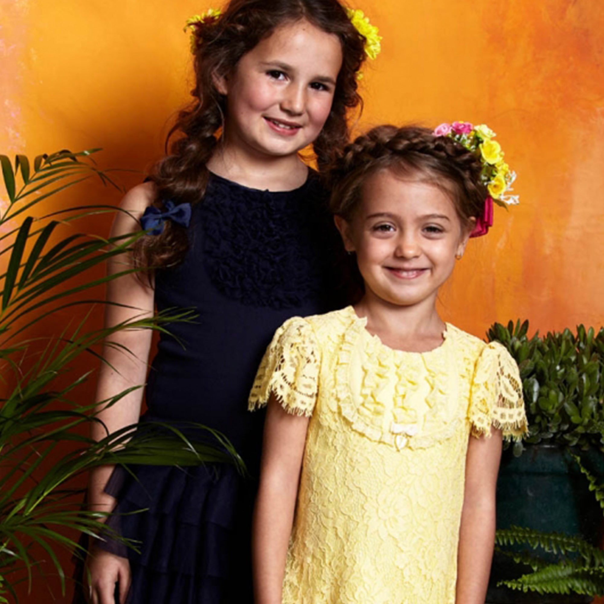 Girls Navy Cotton Dress