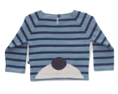 Baby Intigo Stripes Baby Alpaca Panda Sweater