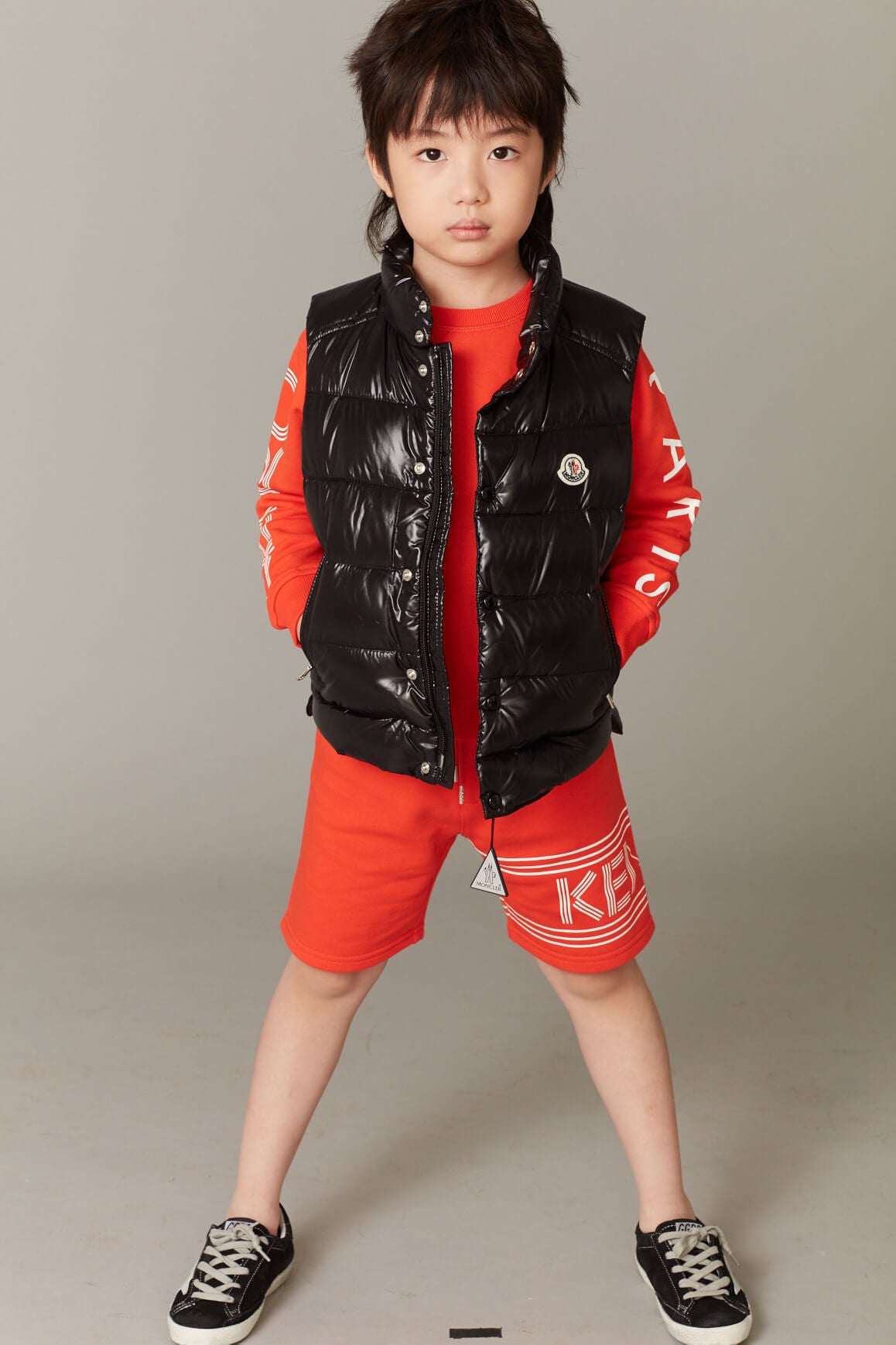Boys Vivid Orange Logo Cotton Shorts