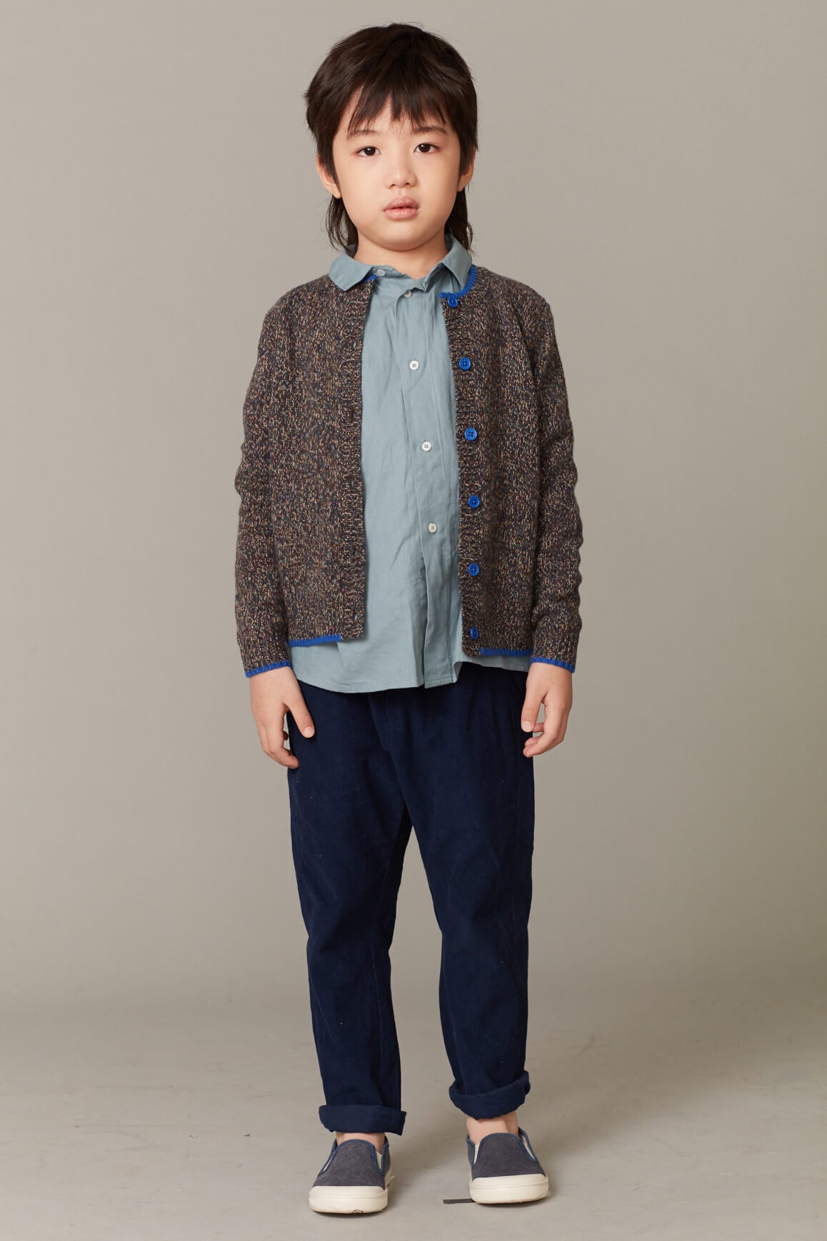 Boys & Girls Dark Grey Wool Cardigan