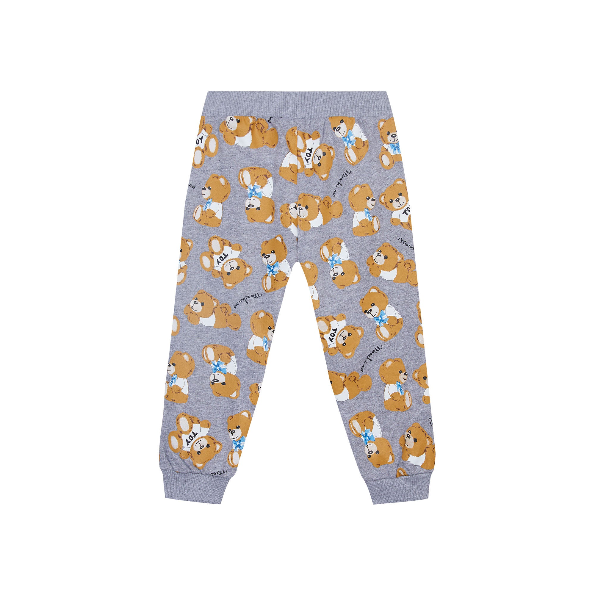 Baby Boys & Girls Grey Printed Cotton Trousers