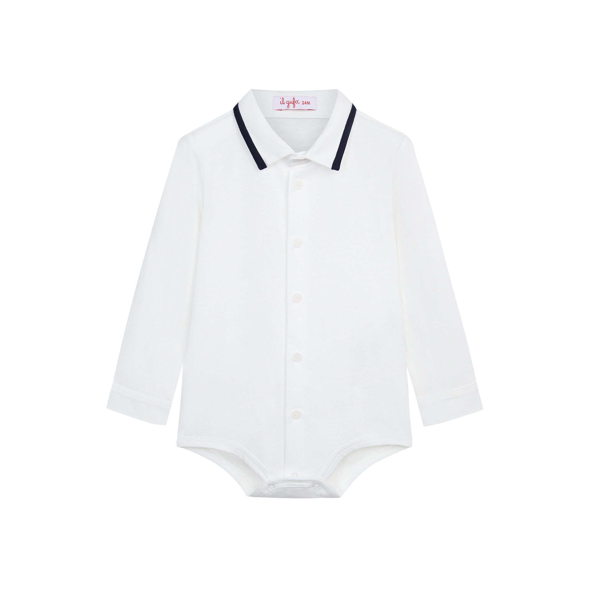 Baby Boys White Cotton Babysuit