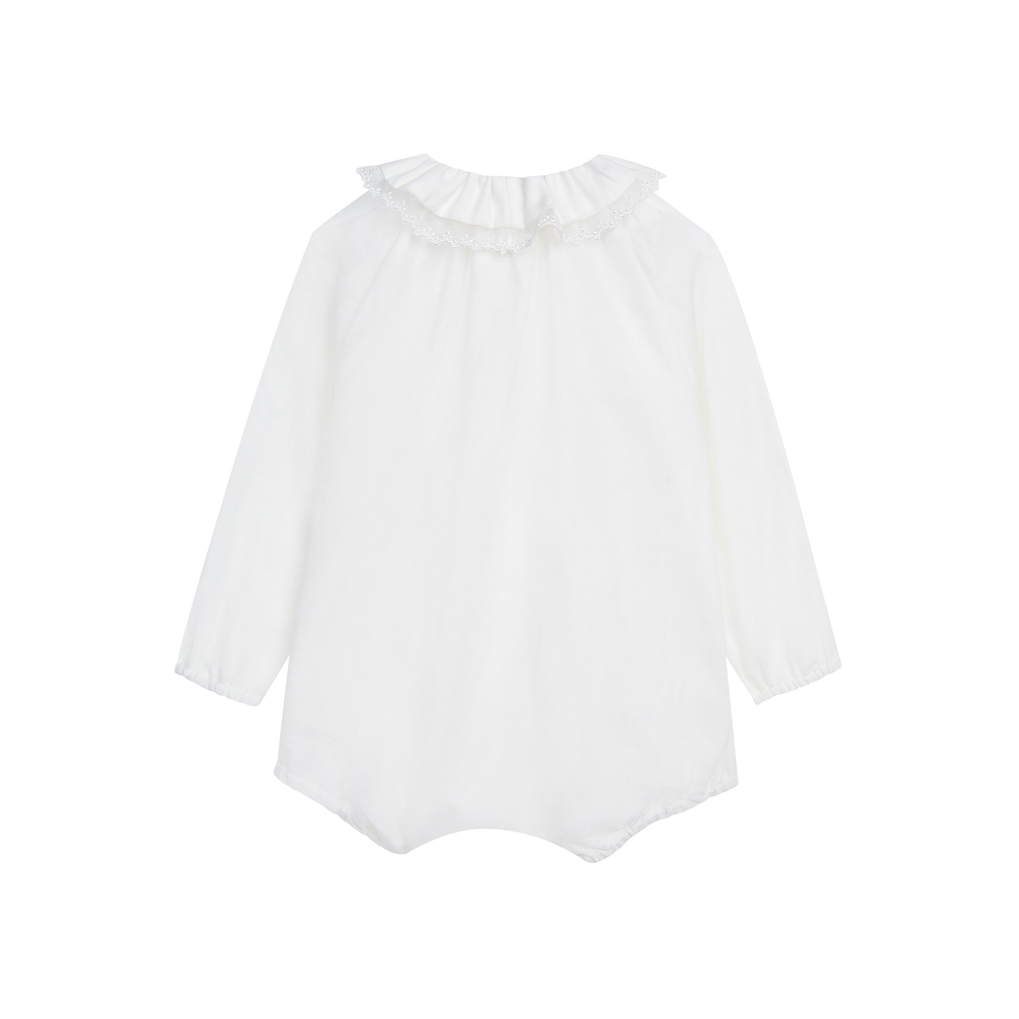 Baby Girls White Cotton Babysuit