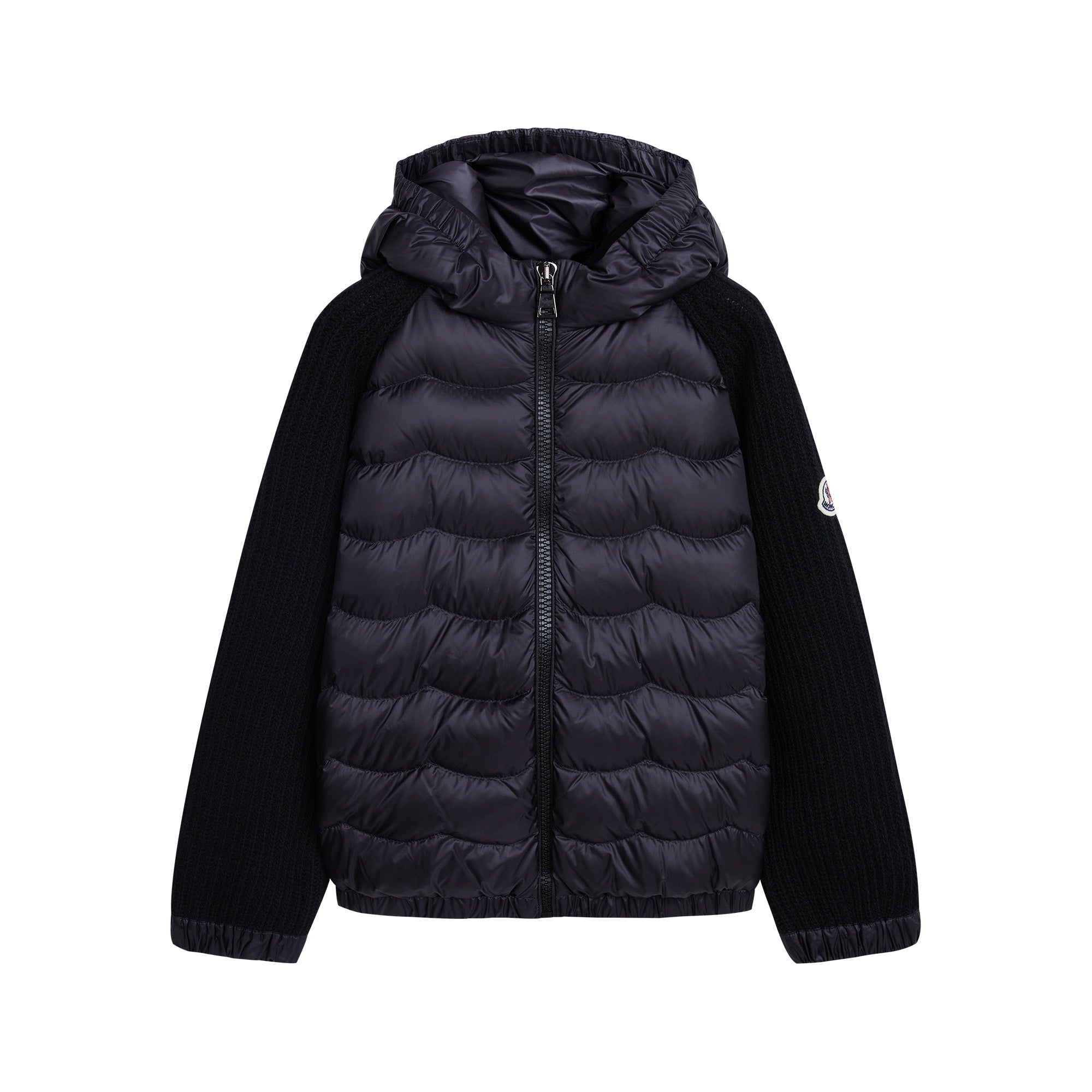 Girls Black Zip-Up Top