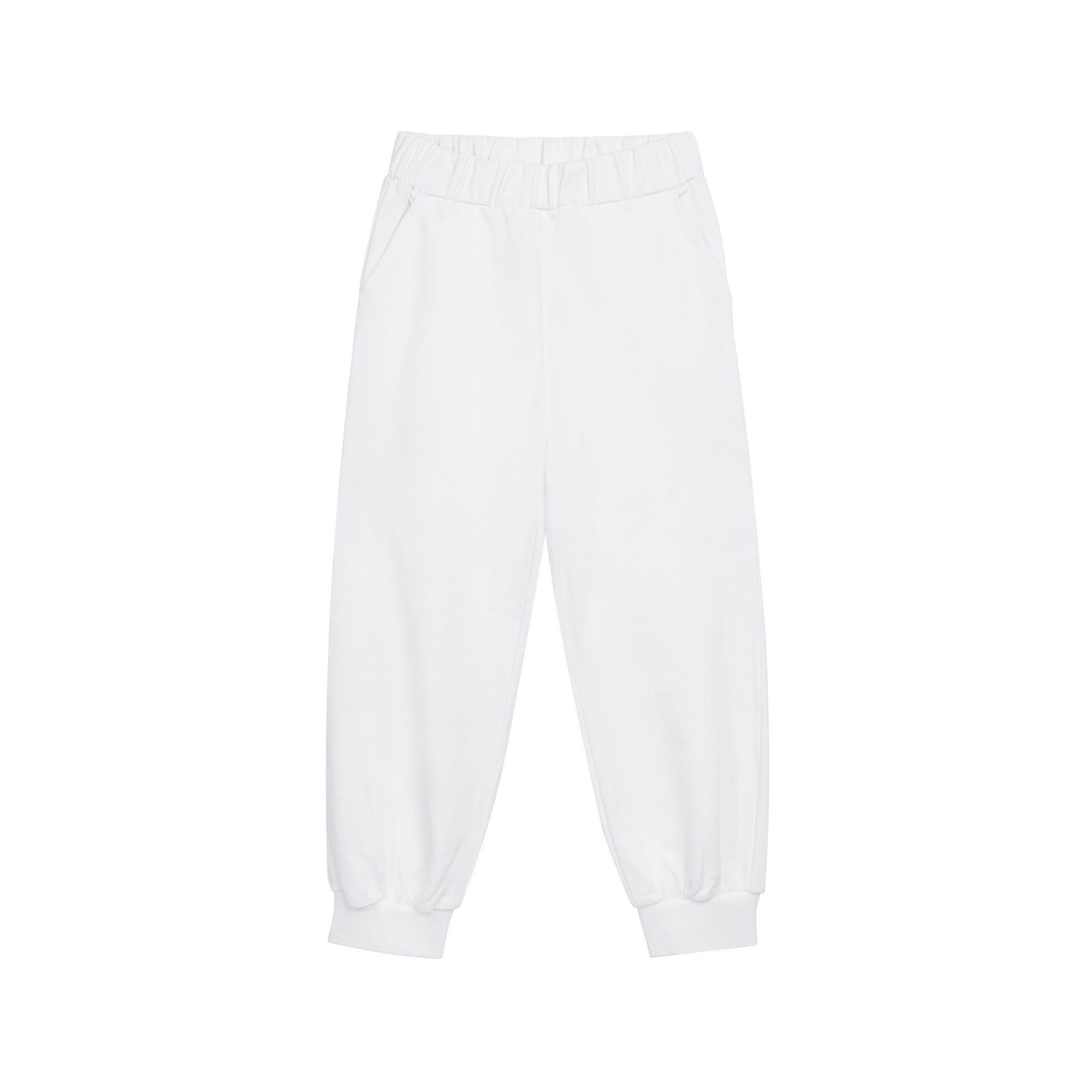 Girls White Cotton Trousers