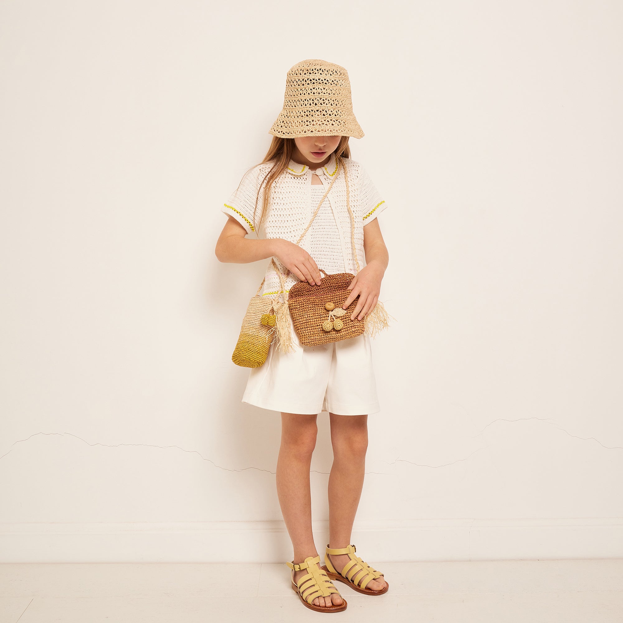 Sac à bandoulière Raphia pour filles