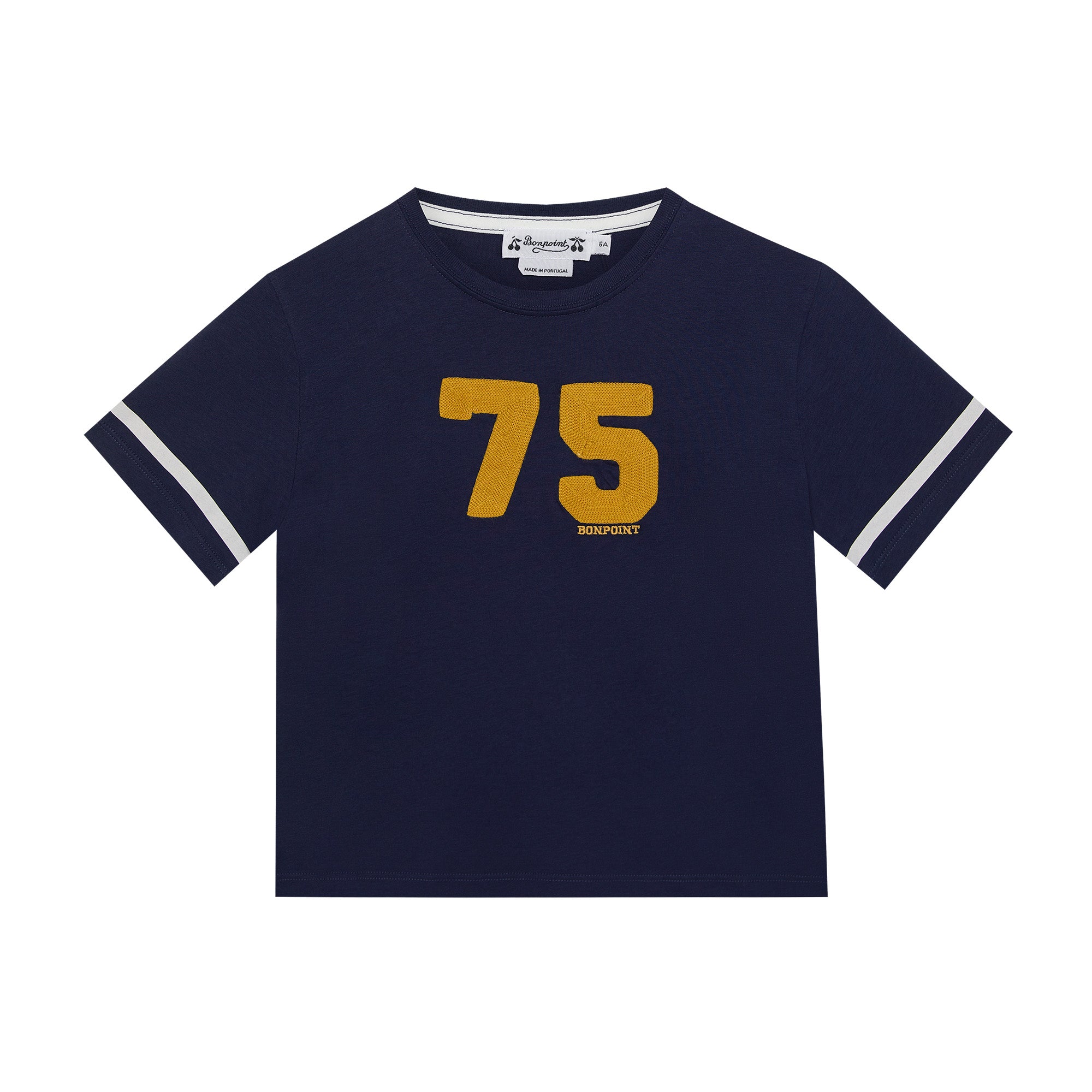 Boys Navy Logo Cotton T-Shirt