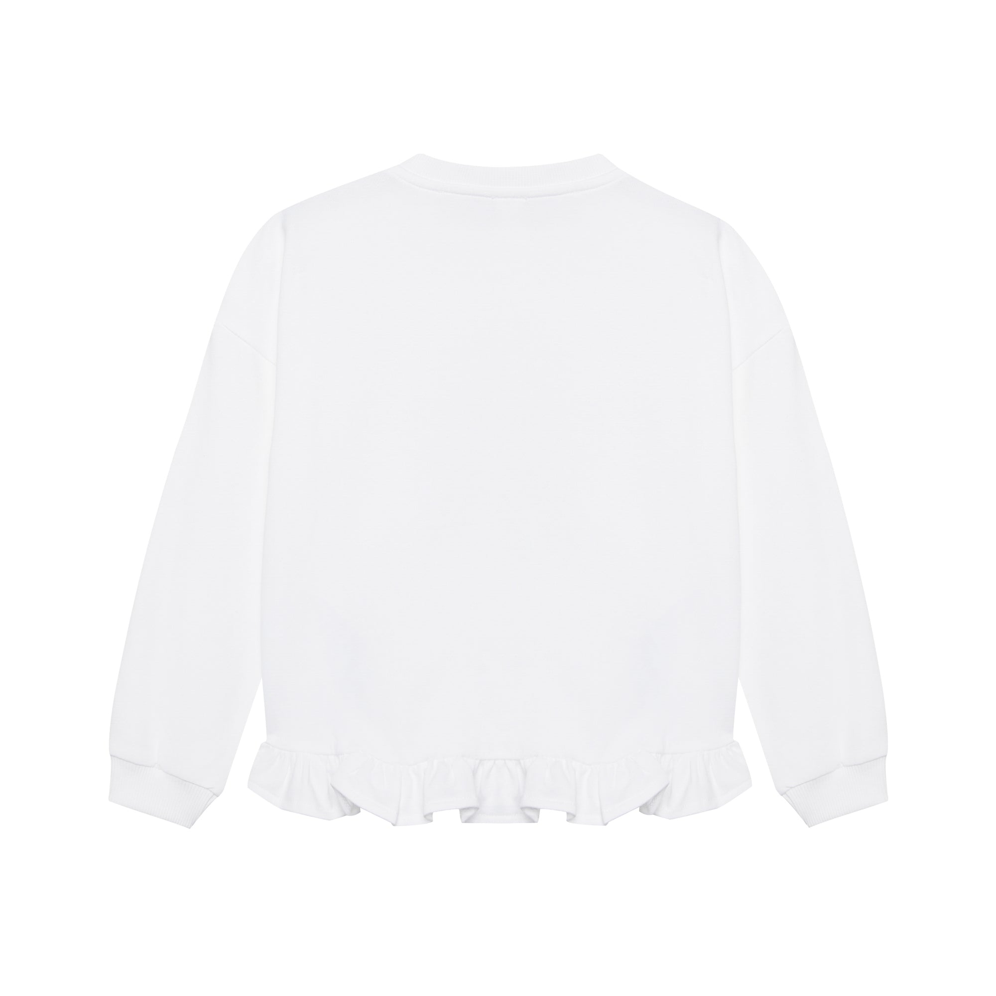 Baby Girls White Printed Cotton Sweatshirt