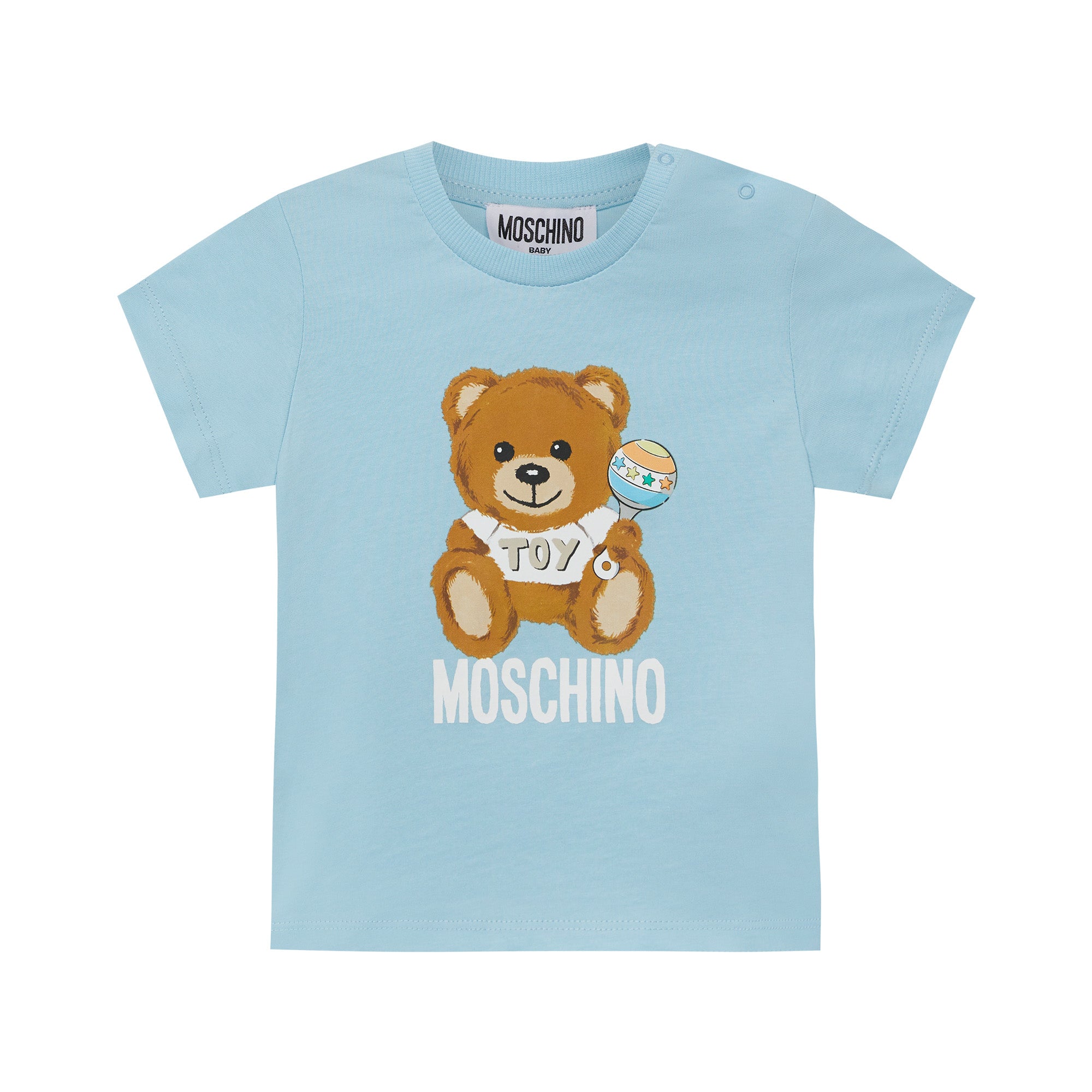 Baby Boys & Girls Blue Logo Cotton T-Shirt