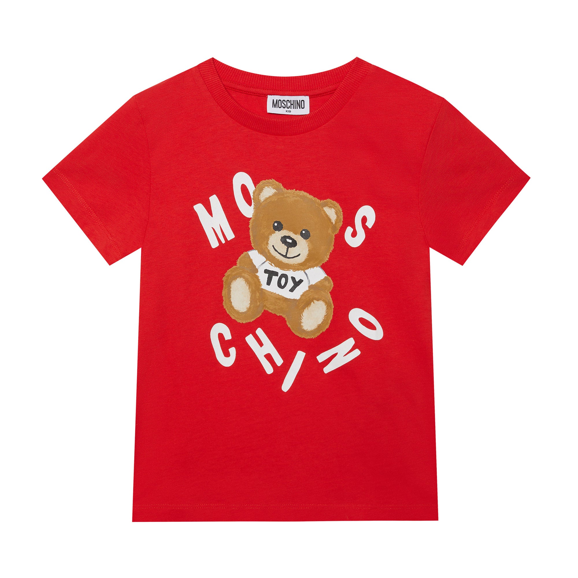 Boys & Girls Red Logo Cotton T-Shirt