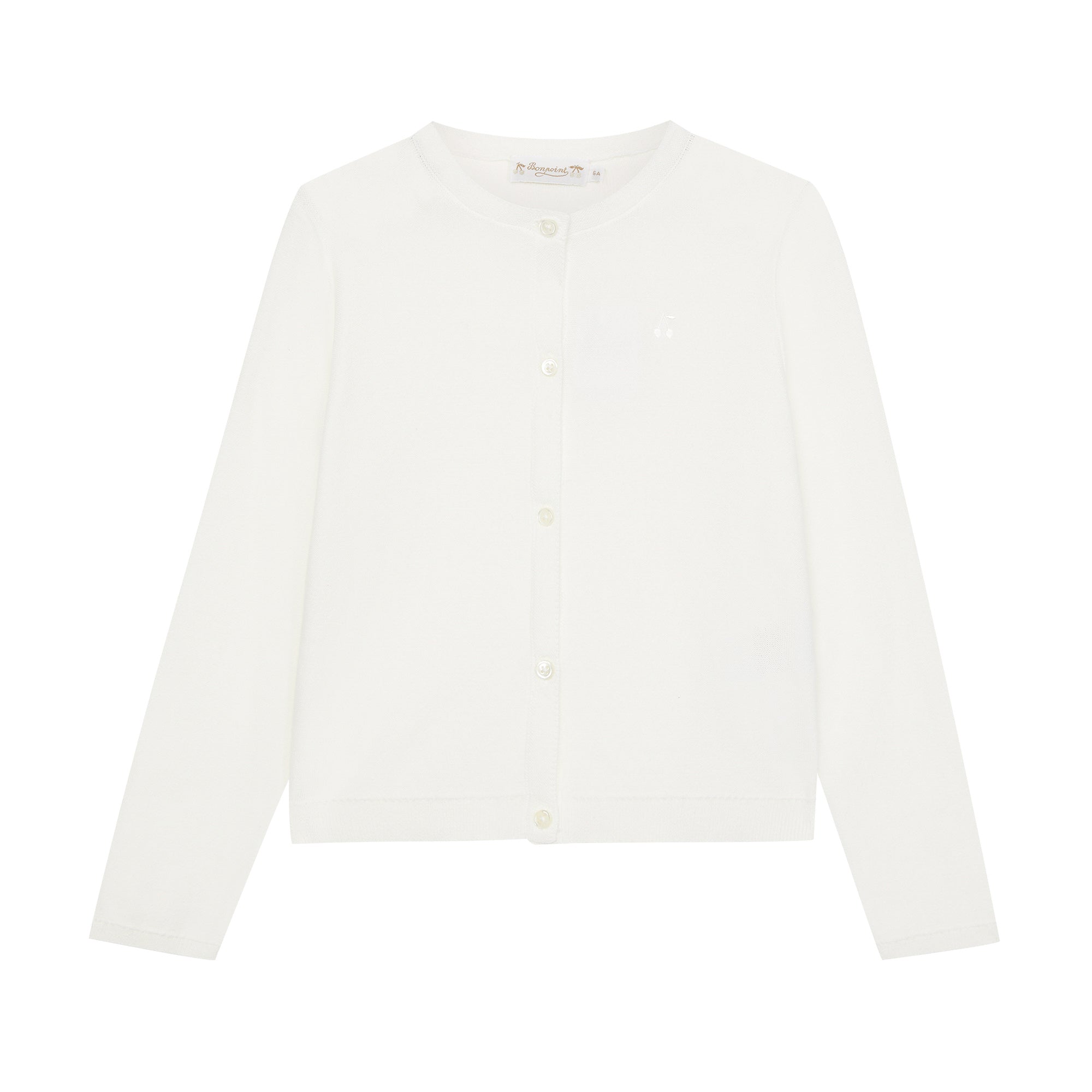 Girls White Cotton Cardigan