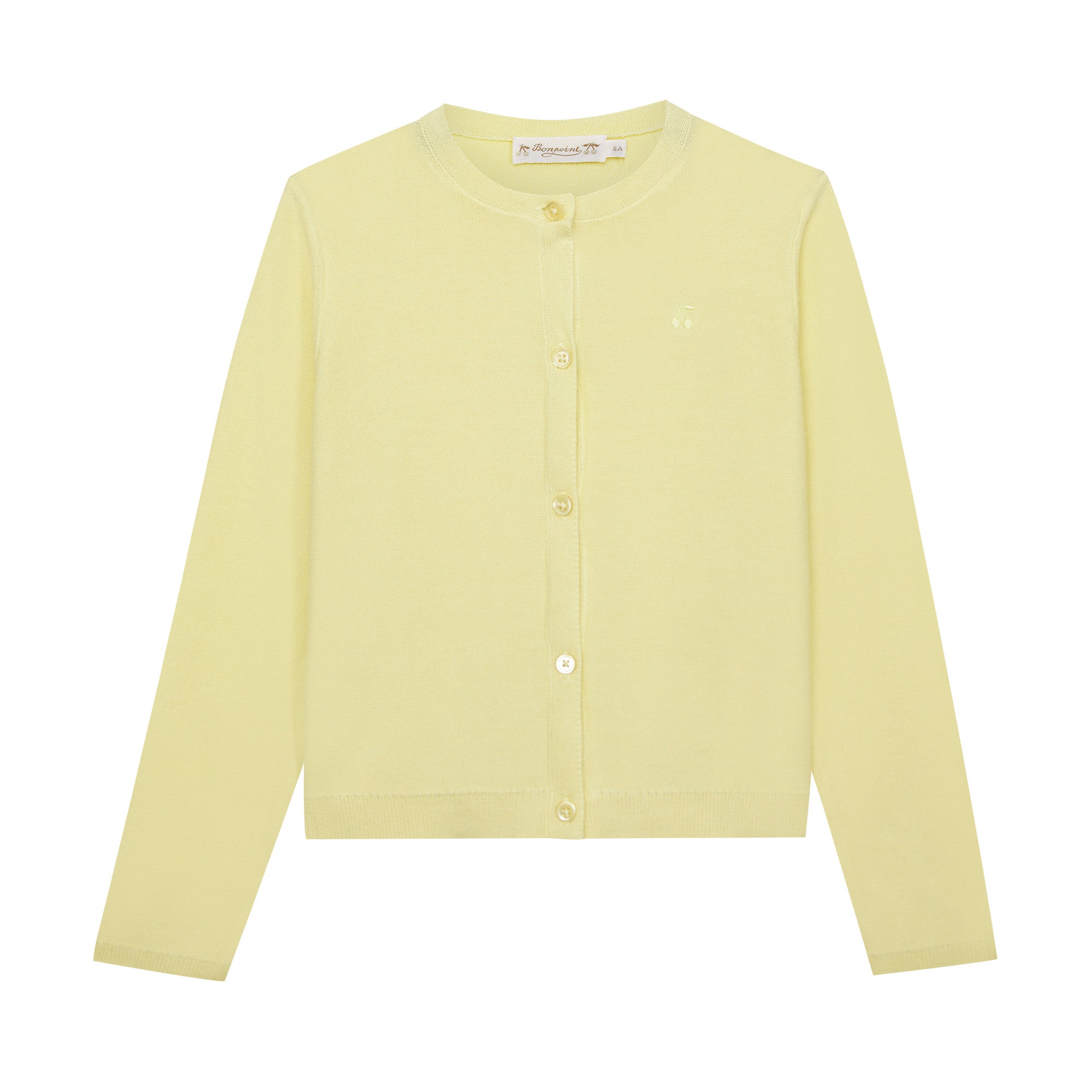 Girls Yellow Cotton Cardigan