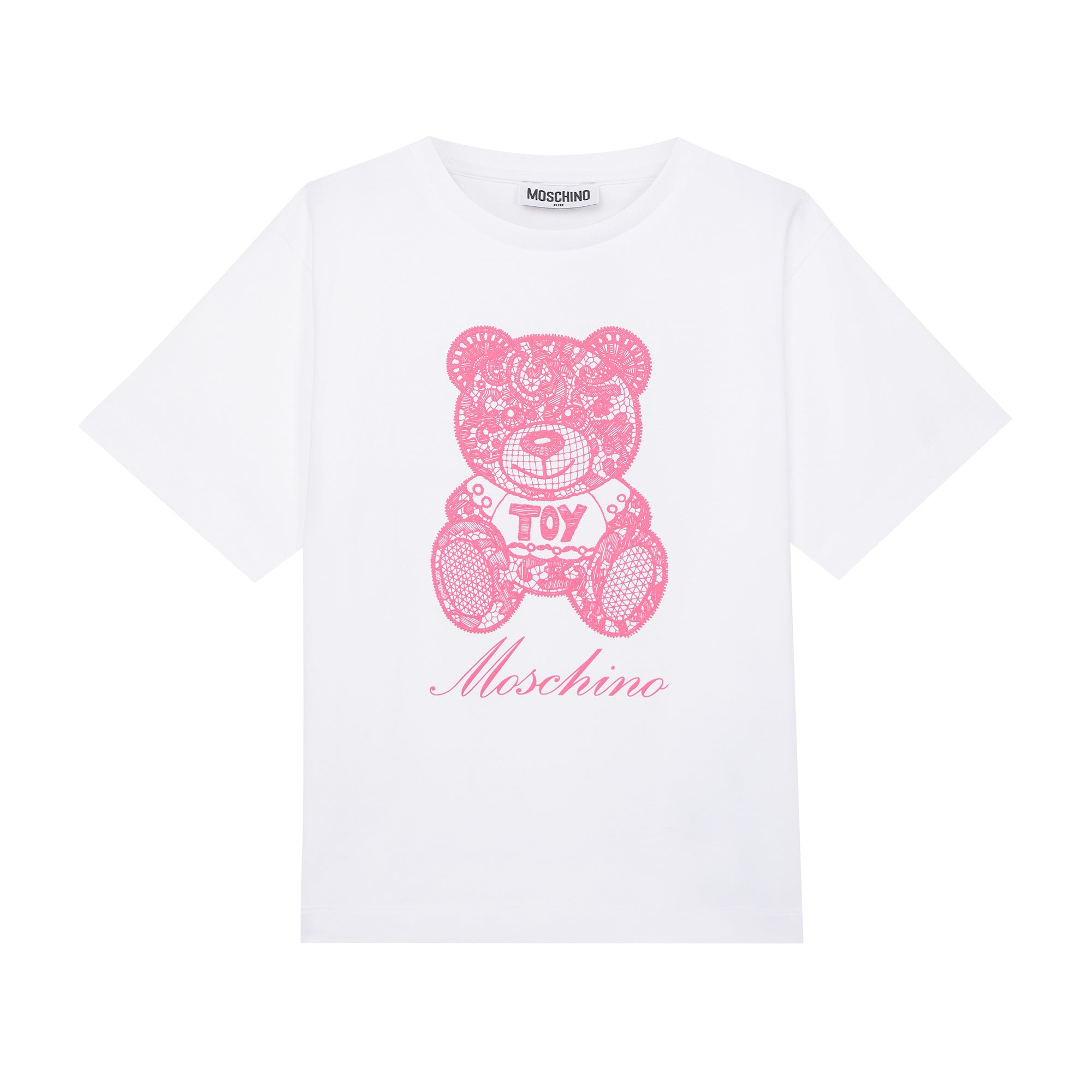 Boys & Girls White Toy Cotton T-Shirt