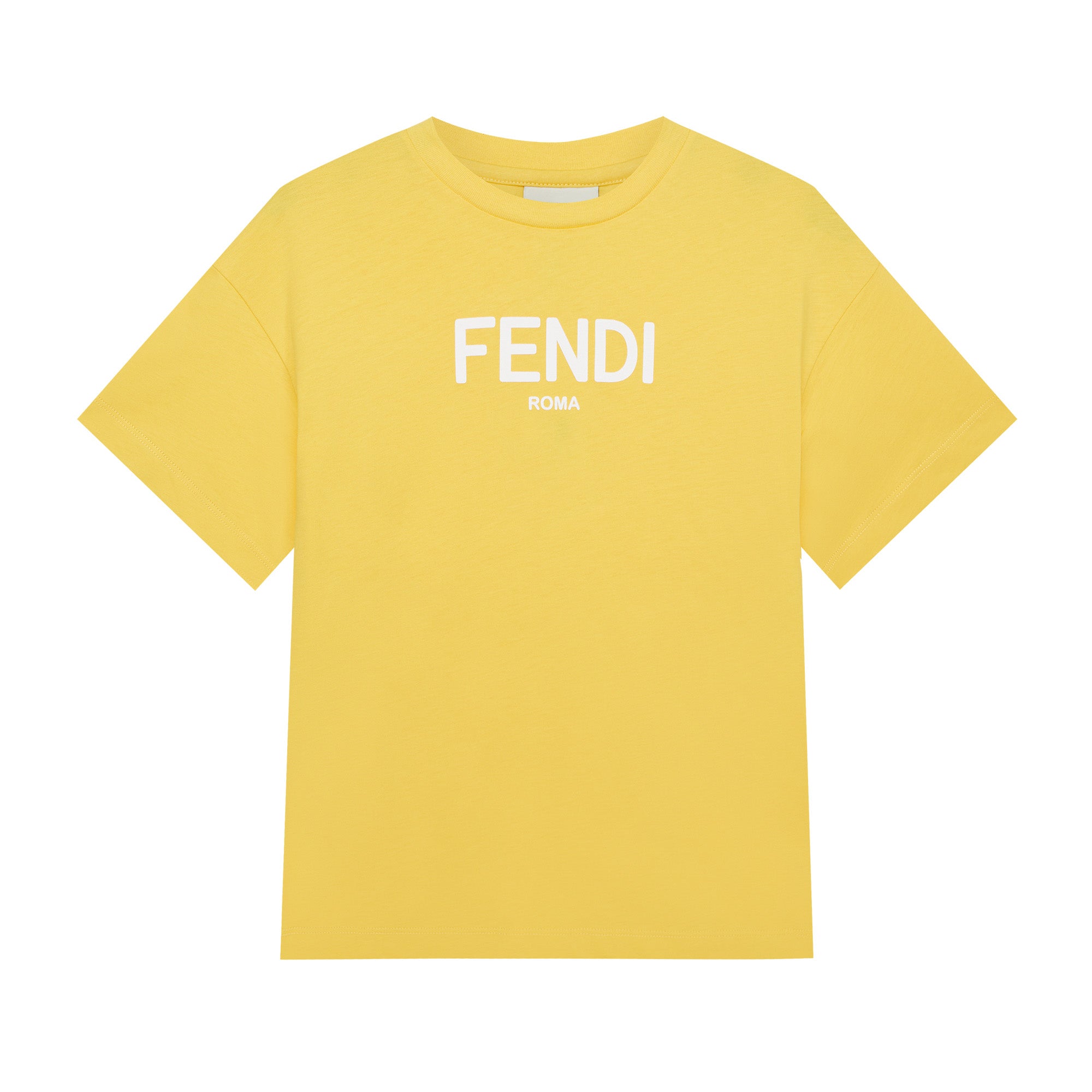 Boys & Girls Yellow Logo Cotton T-Shirt