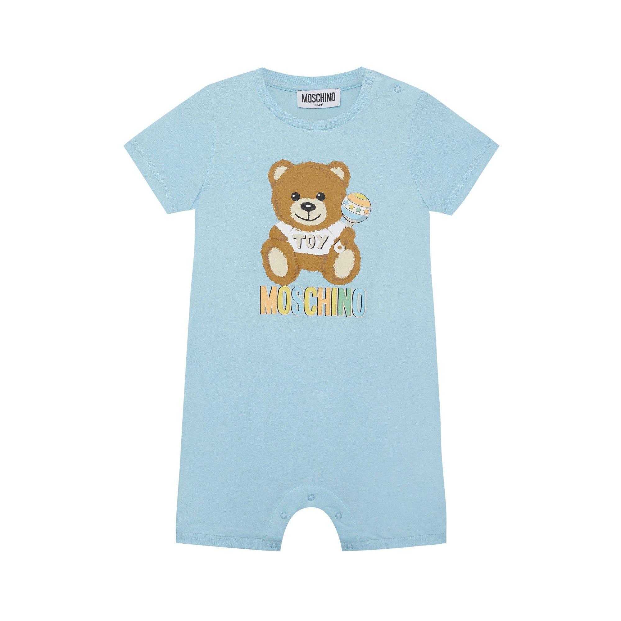 Baby Boys Blue Cotton Babysuit