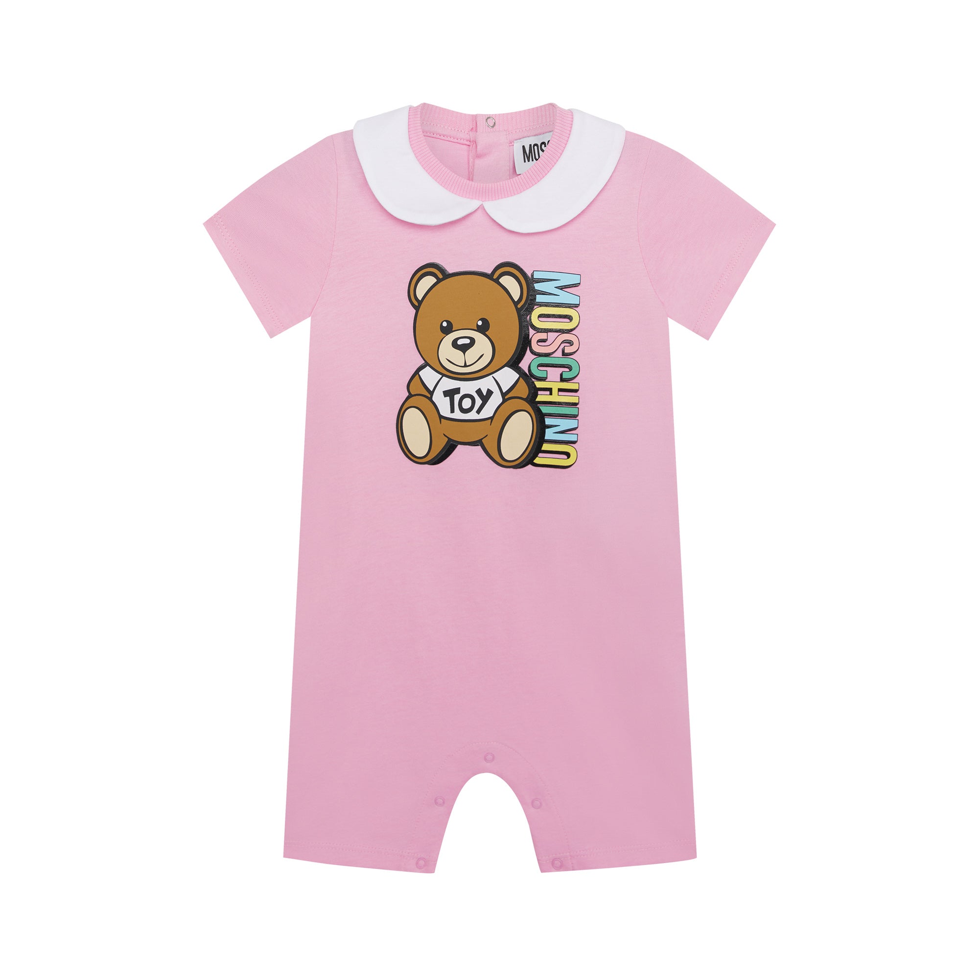 Baby Girls Bright Pink Cotton Babysuit