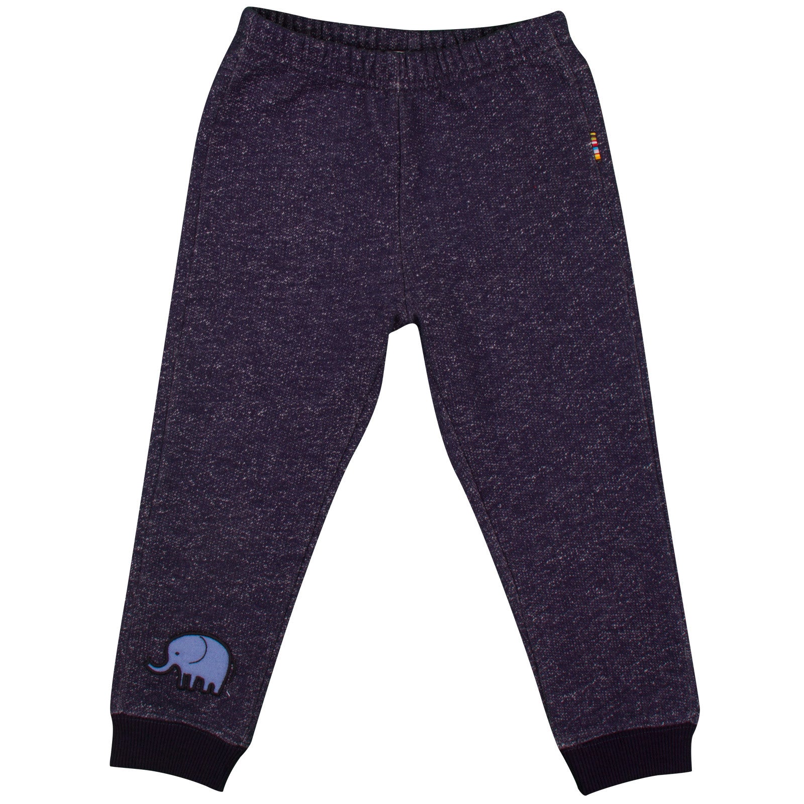 Baby Boys Navy Blue Embroidered Elephant Fleecy Trousers - CÉMAROSE | Children's Fashion Store - 1