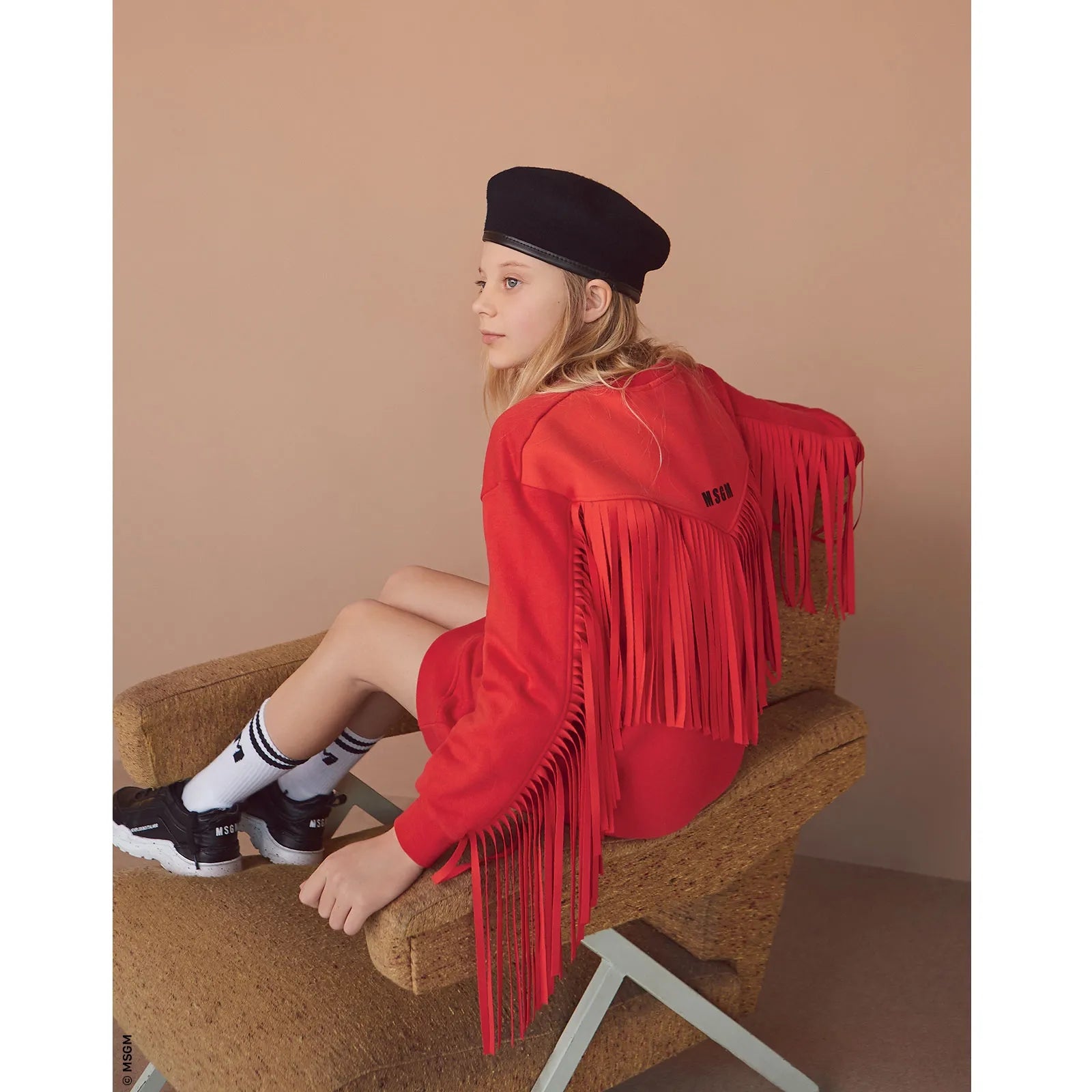 Girls Red Cotton Dress