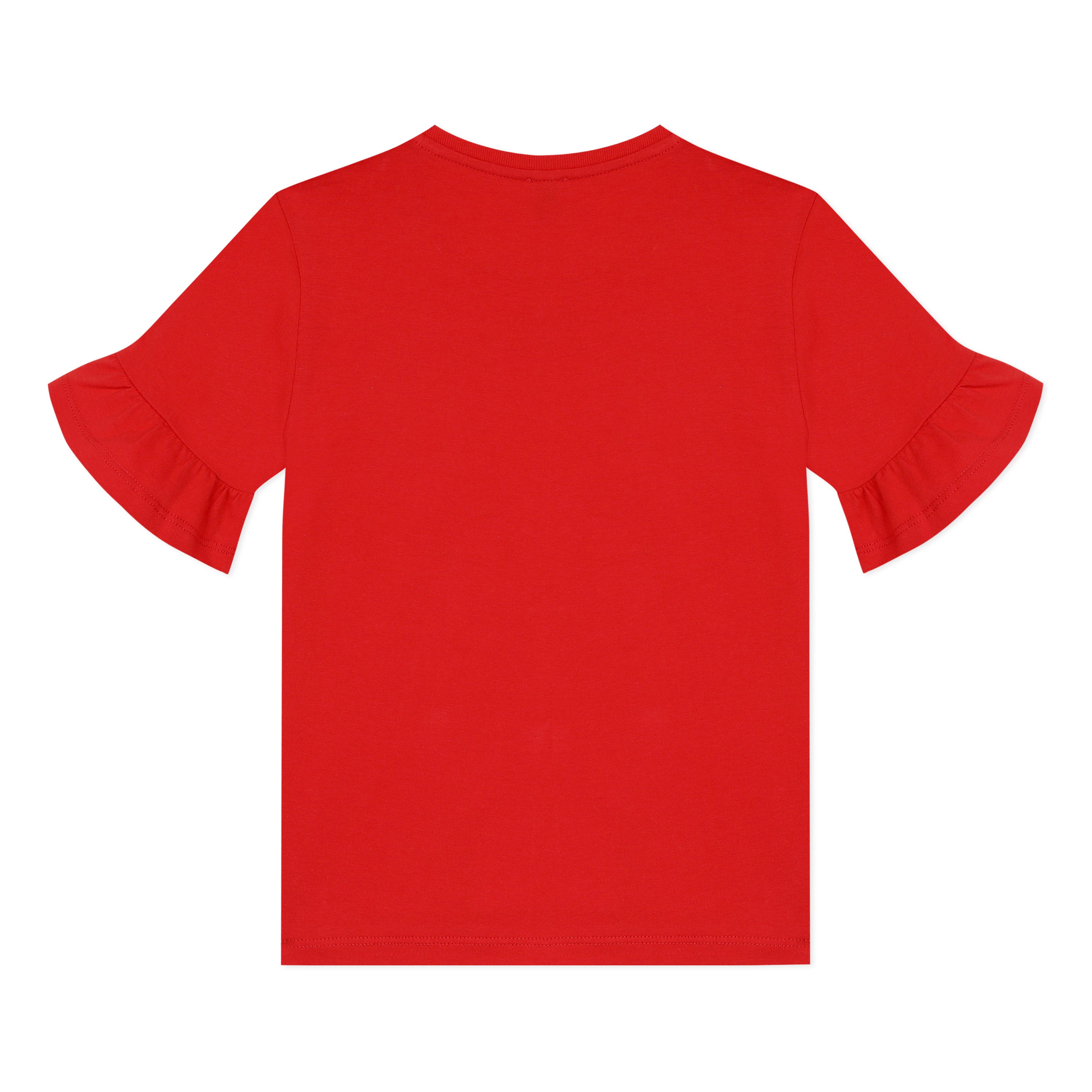 Girls Red Cotton T-Shirt