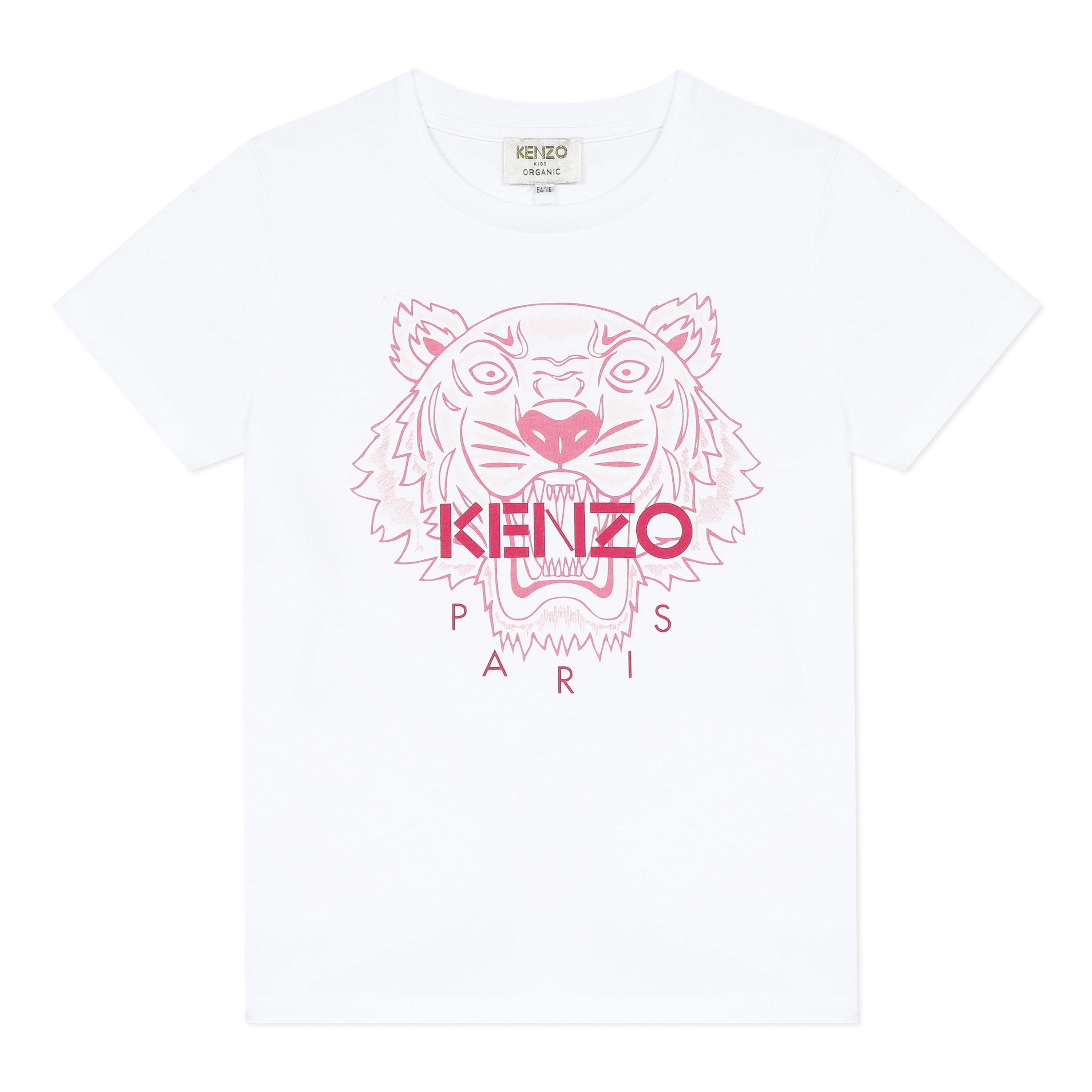 Girls Optic White Cotton T-Shirt