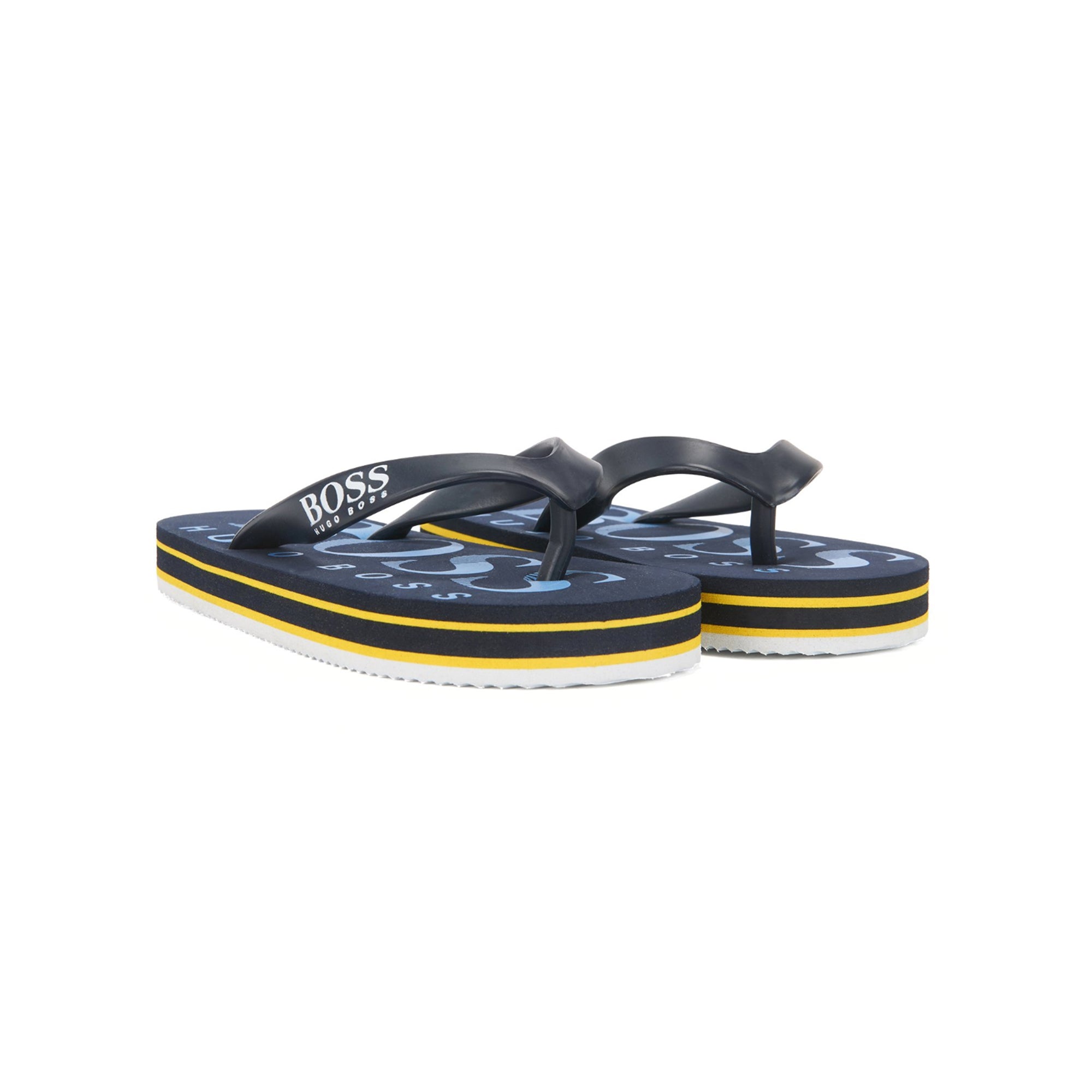 Boys Logo Printed Navy Flip Flops
