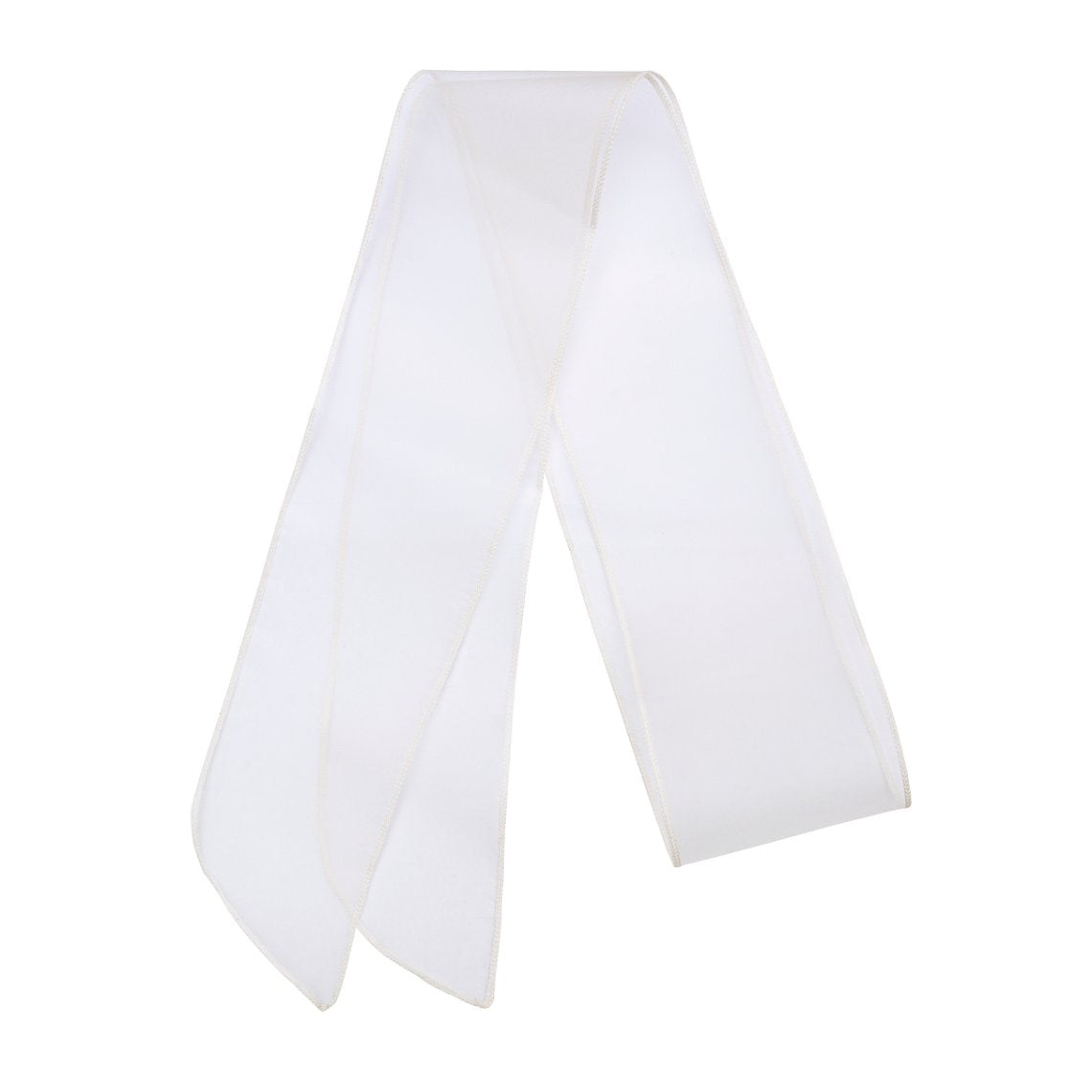 Girls White Hair Ribbon
