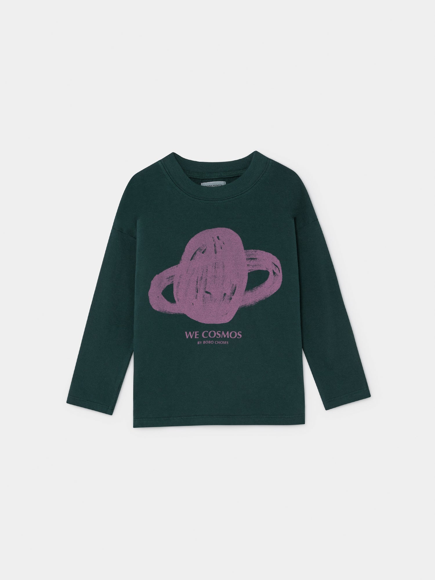 Boys & Girls Green Saturn Long Sleeve Cotton T-Shirt