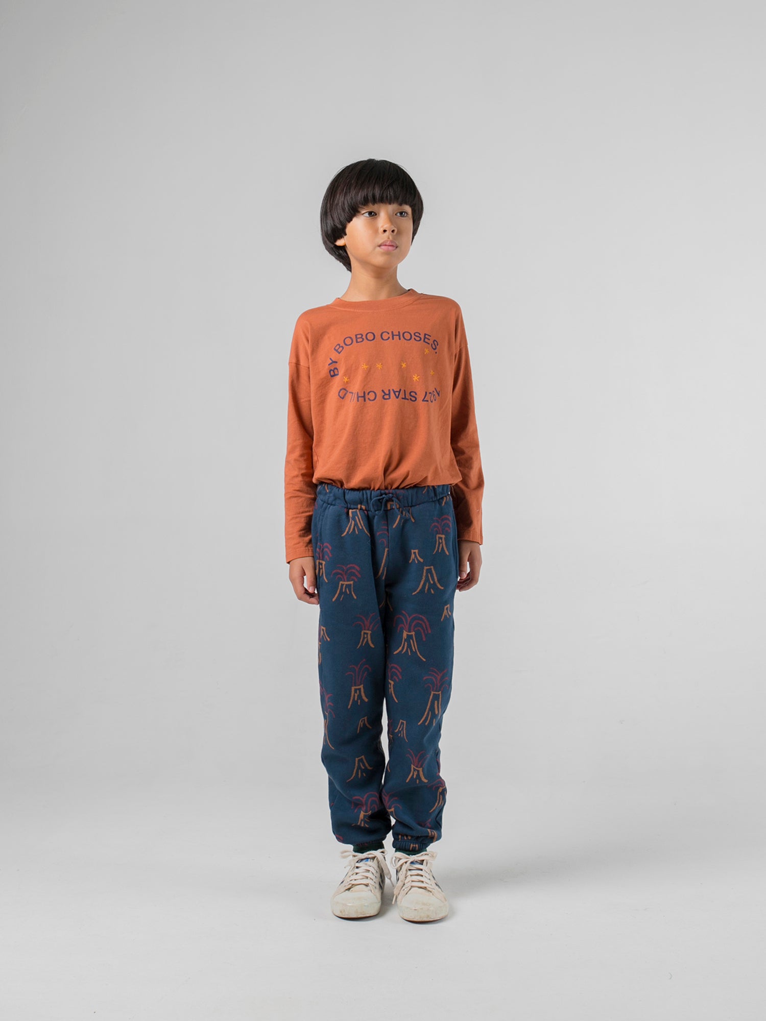 Boys Caramel Logo Long Sleeve Cotton T-Shirt