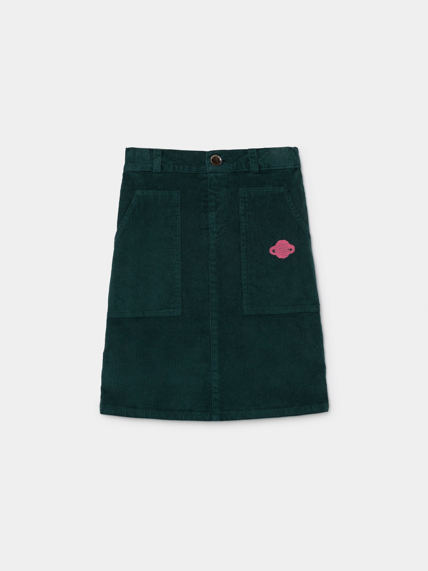Girls Green Saturn Corduroy Skirt