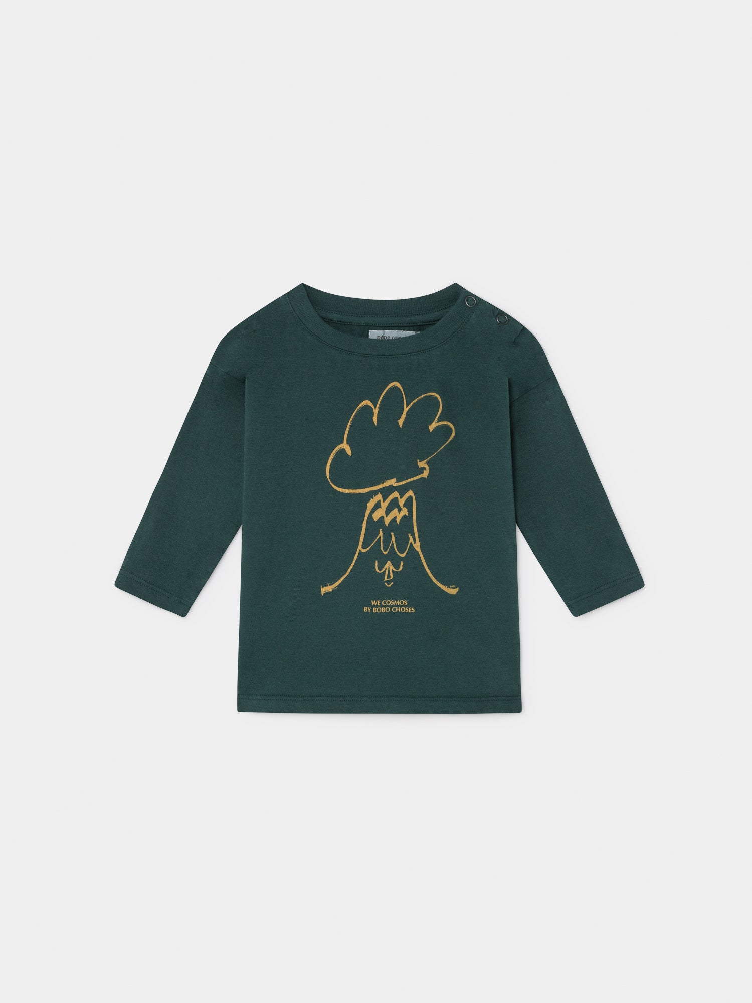Baby Boys Green Volcano Long Sleeve Cotton T-shirt