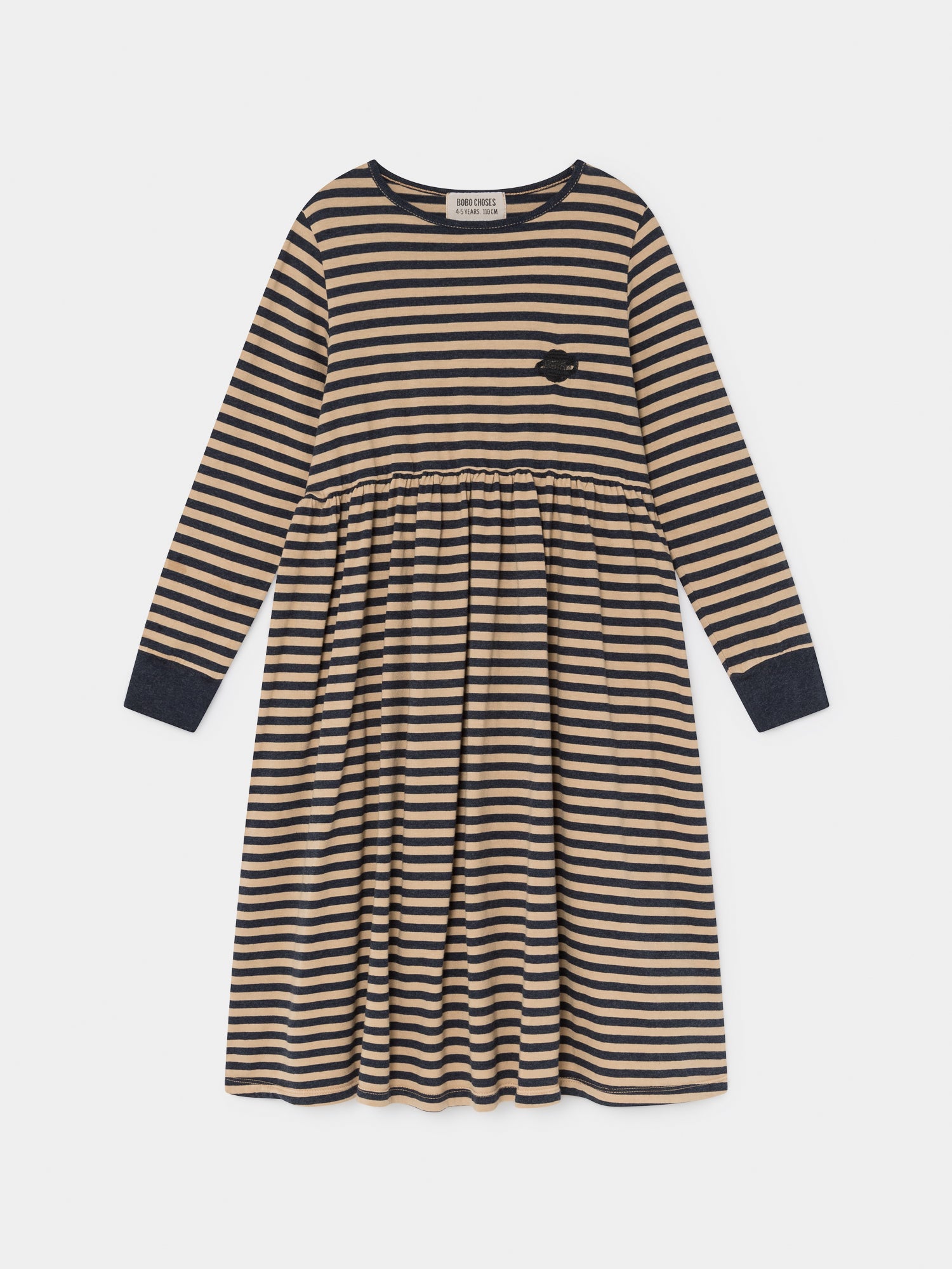 Girls Camel Stripes Saturn Cotton Dress