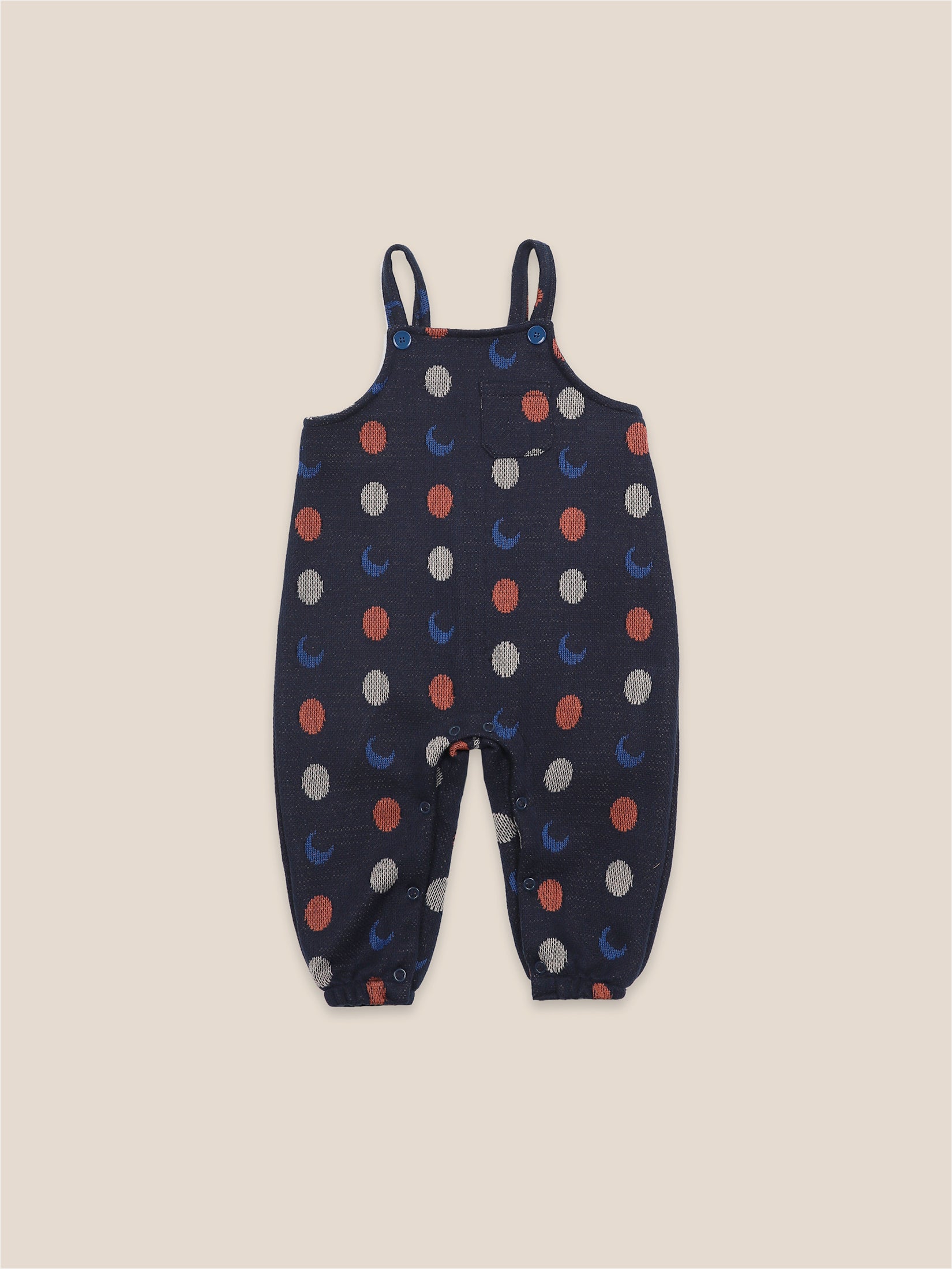 Baby Boys Midnight Navy Knitted Jacquard Overall