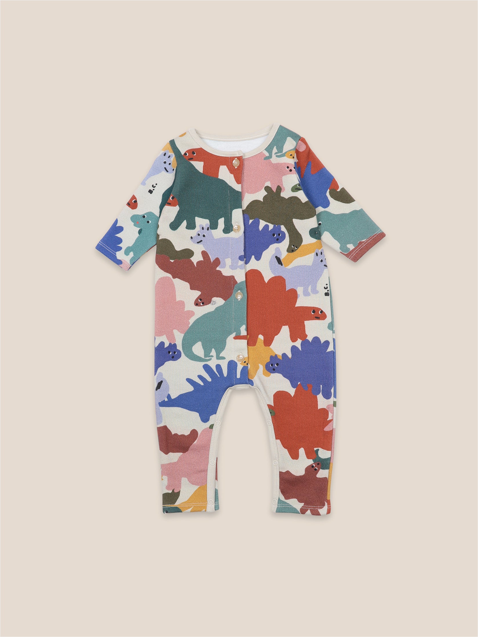 Baby Boys Brown Rice Dinos Rompers