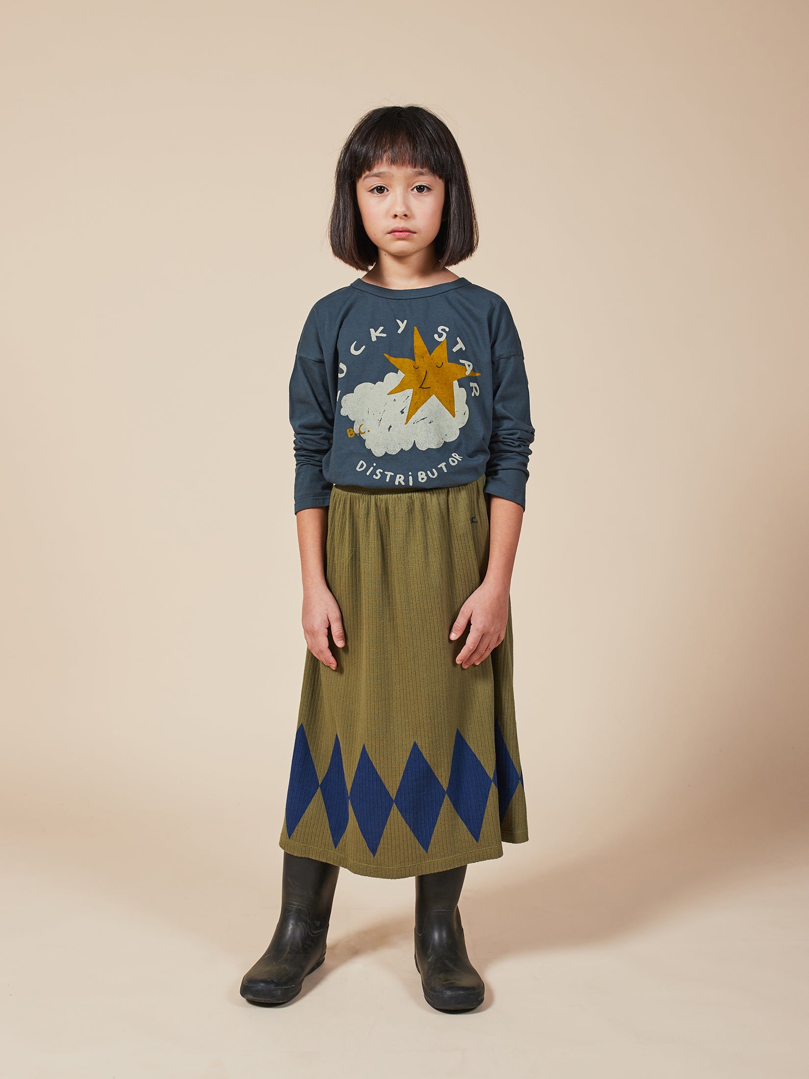 Boys Midnight Navy Lucky Star Organic Cotton T-Shirt