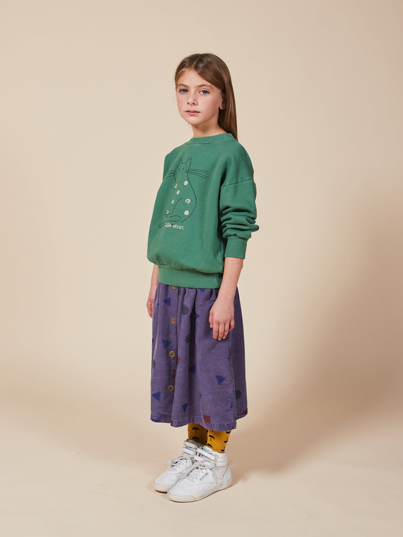 Boys Greener Pastures Cat Organic Cotton Sweatshirt