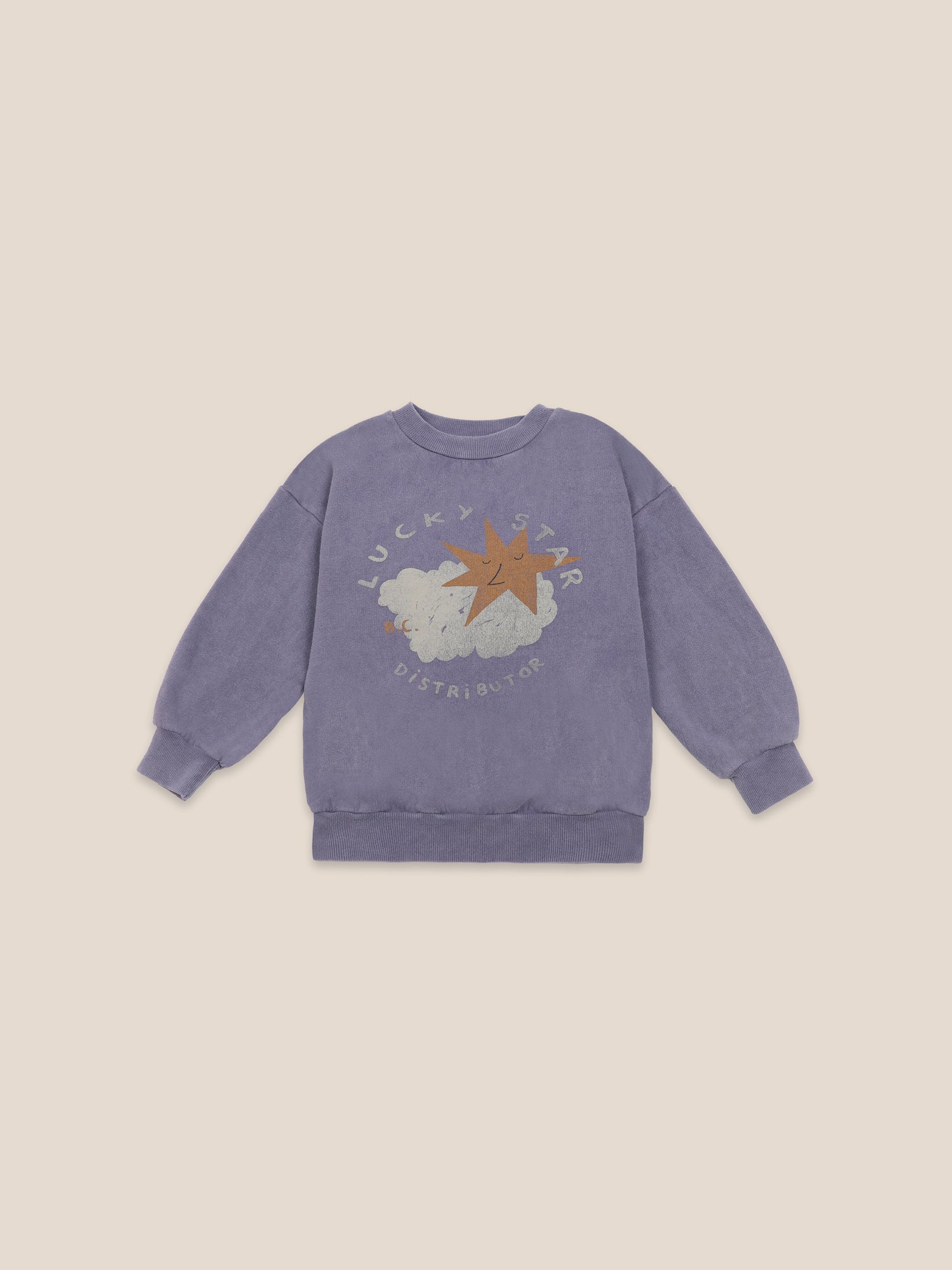Boys Grape Compote Lucky Star Organic Cotton Sweatshirt