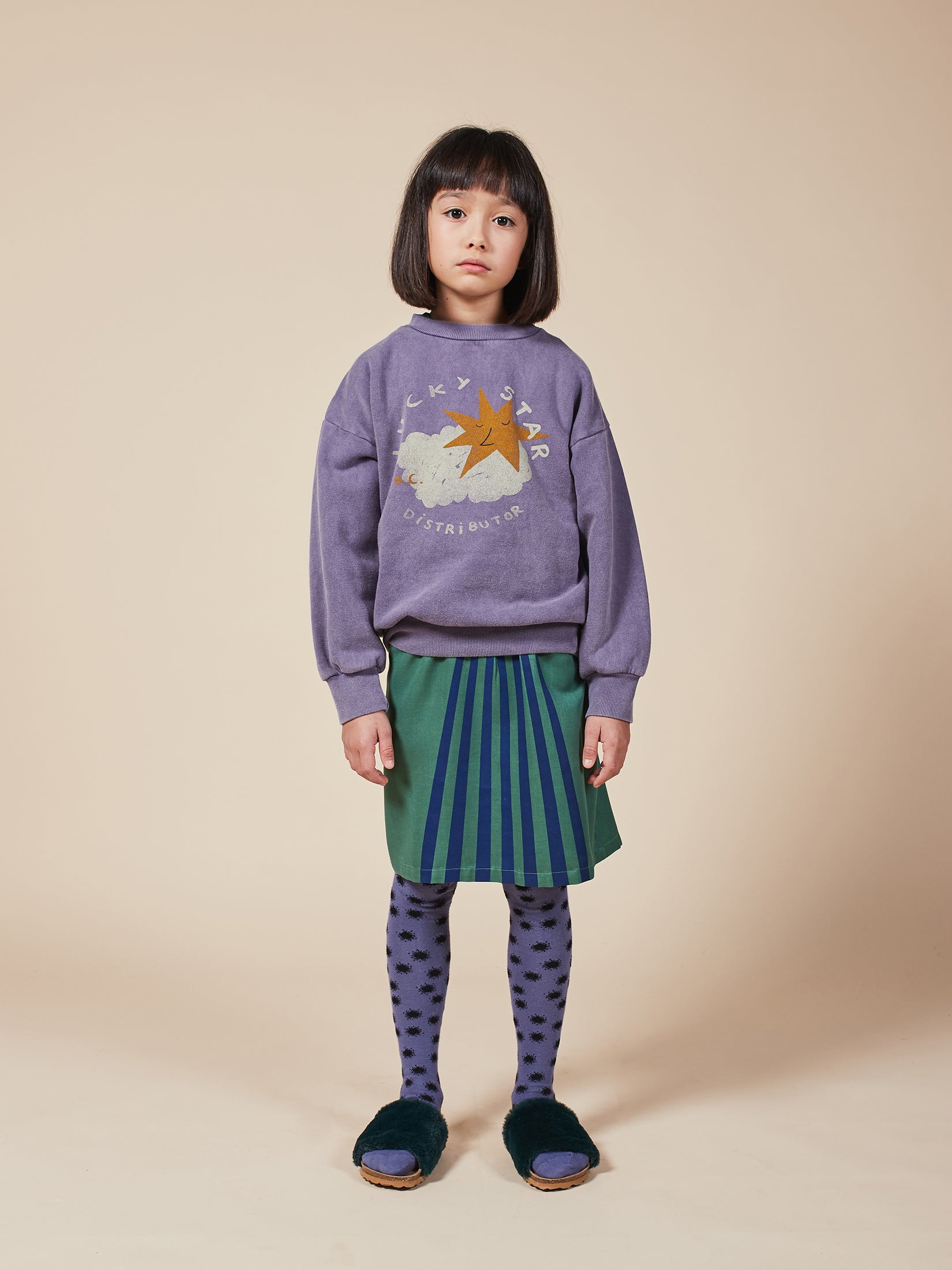 Boys Grape Compote Lucky Star Organic Cotton Sweatshirt