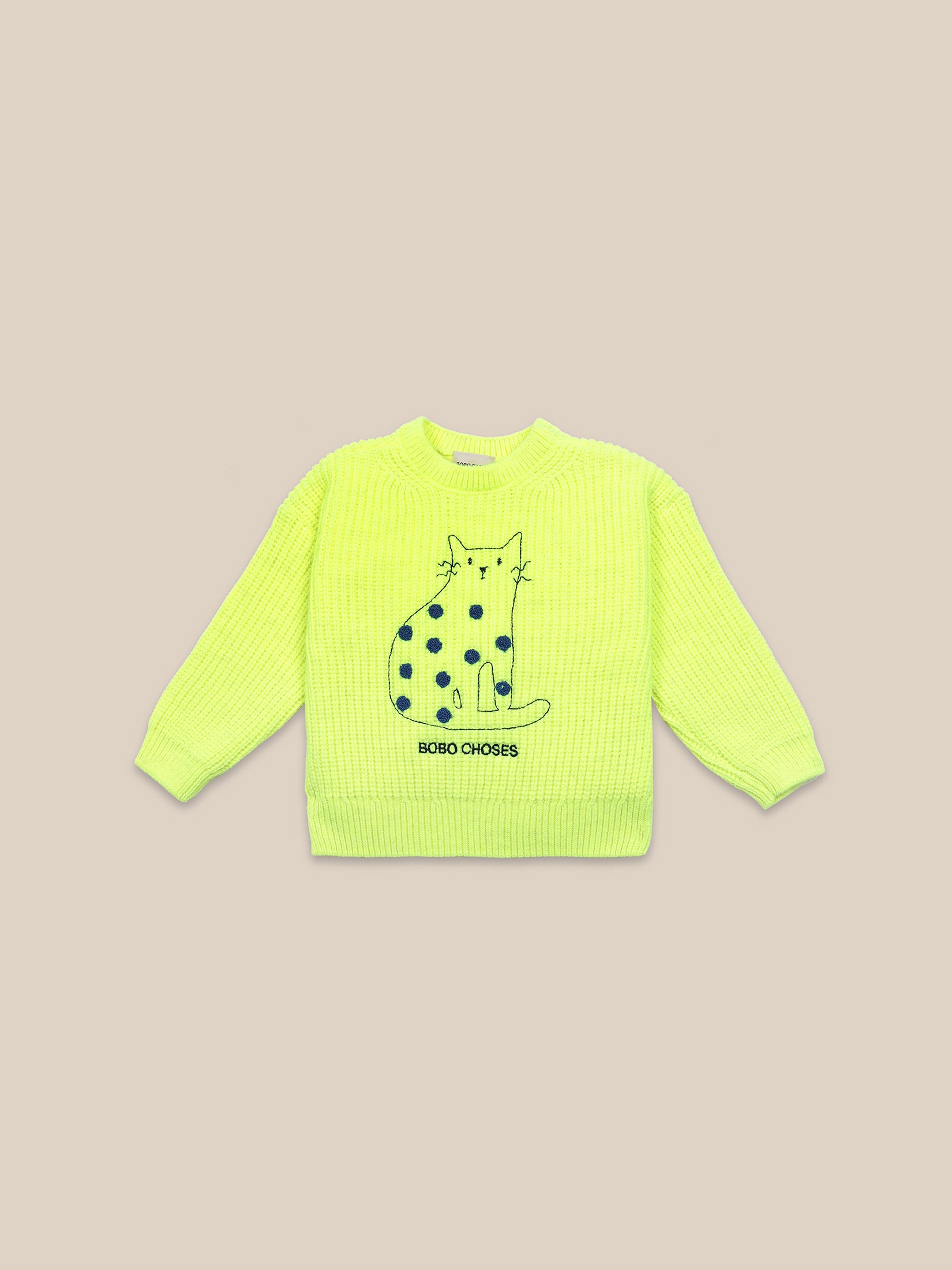 Boys & Girls Electric Yellow Cat Jumper